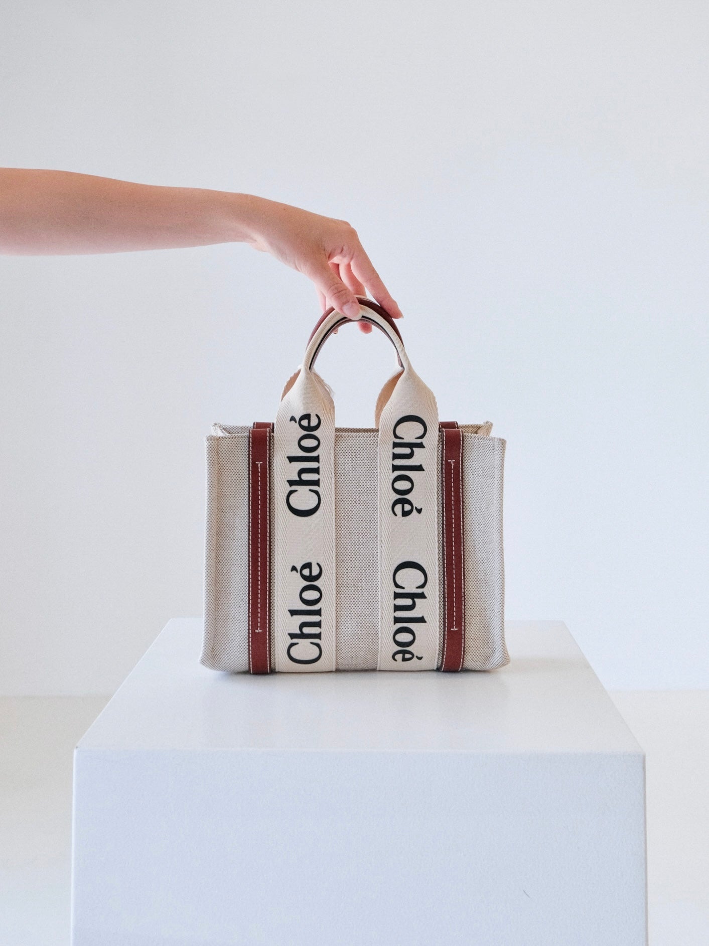 First Edition 'Woody' Small Linen Tote Bag