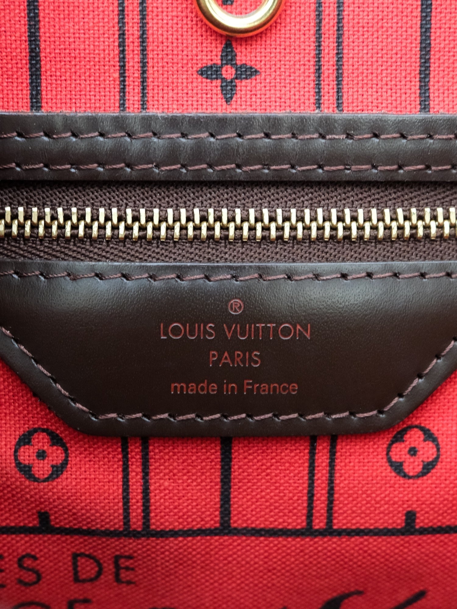 'Neverfull' MM Damier Ebene Canvas Tote Bag