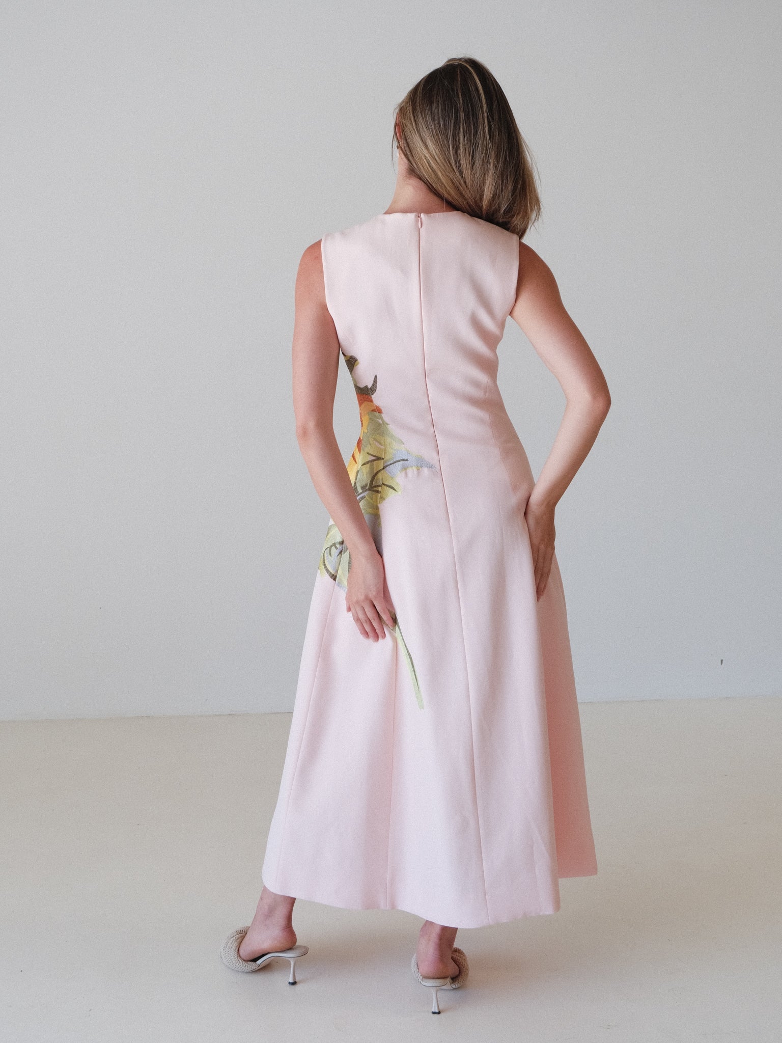 'Cleo' Sunflower Sleeveless Midi Dress, Size AU 8