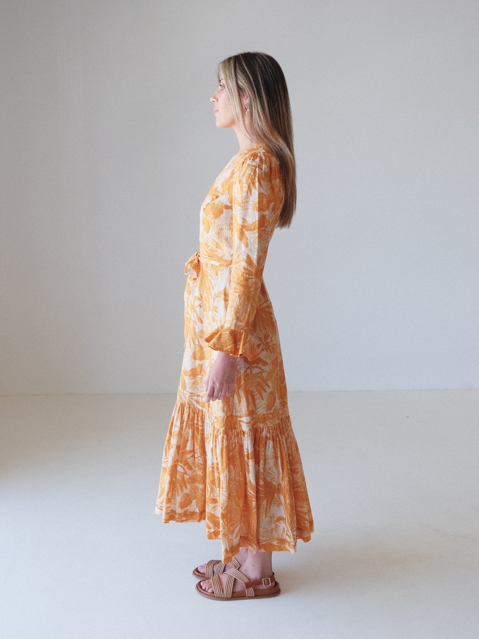 'Mae' Frill Midi Dress, Size 1 | AU 10