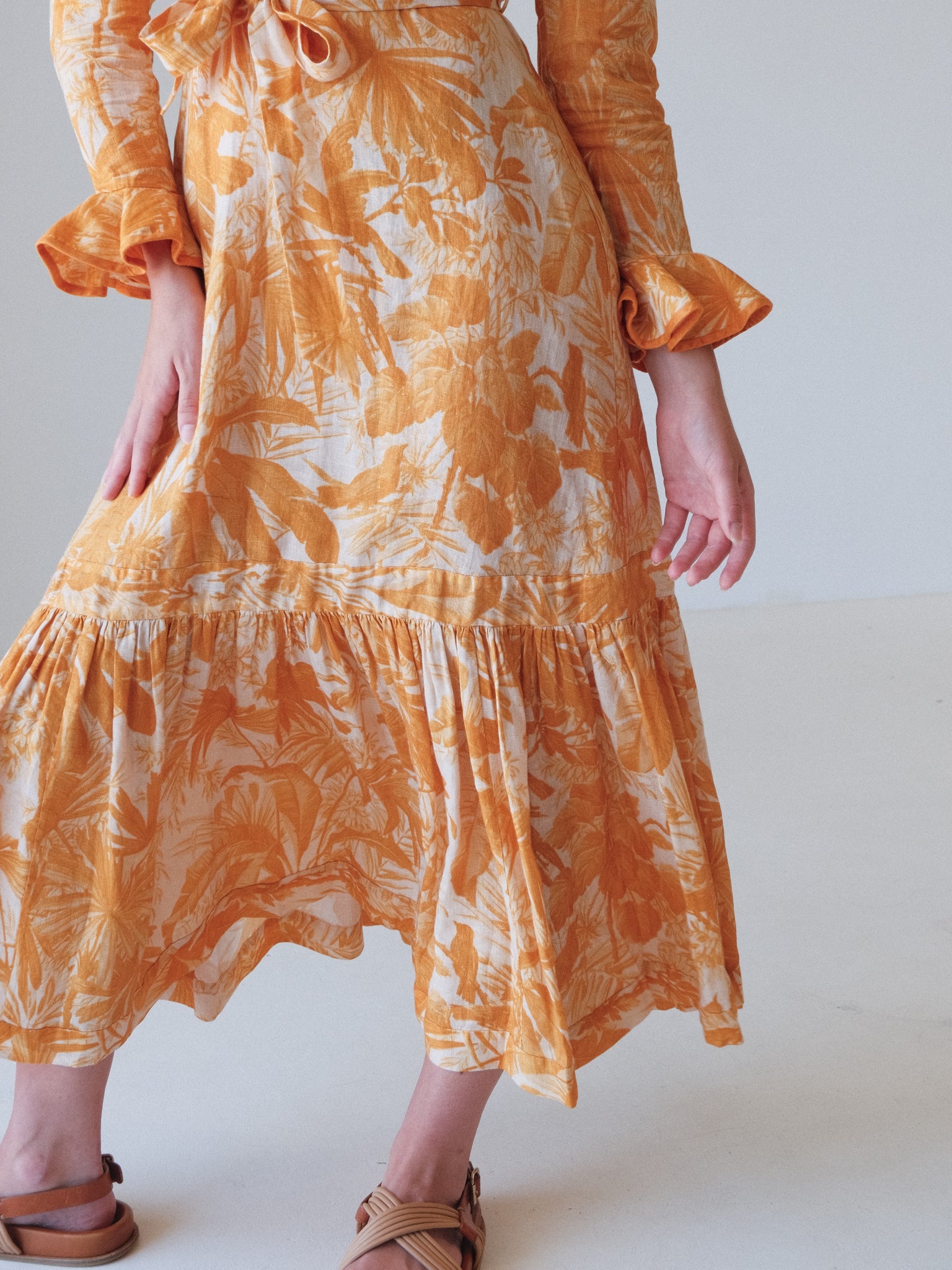 'Mae' Frill Midi Dress, Size 1 | AU 10