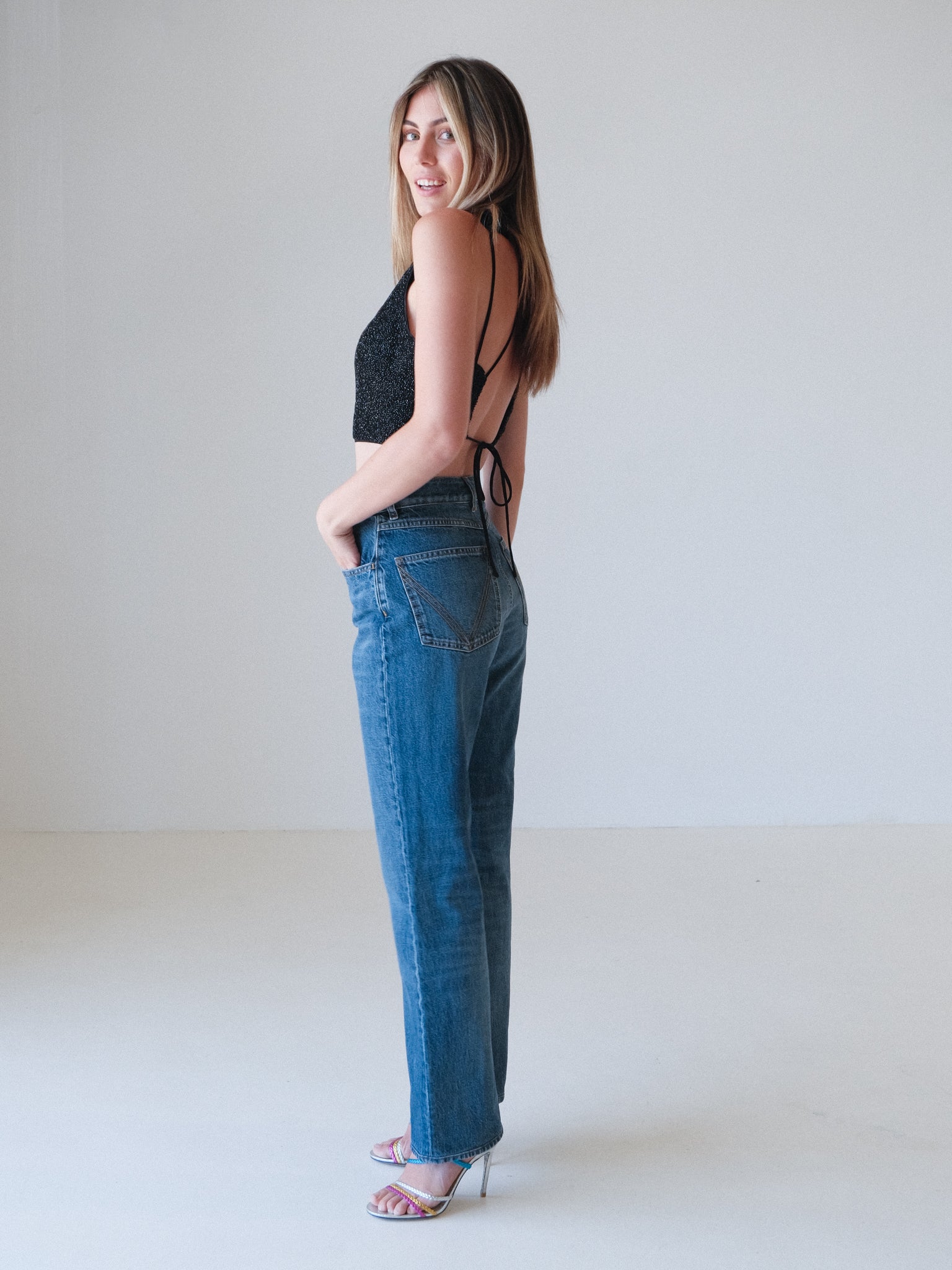 High Rise Straight Denim Jeans, Size 38 | AU 6