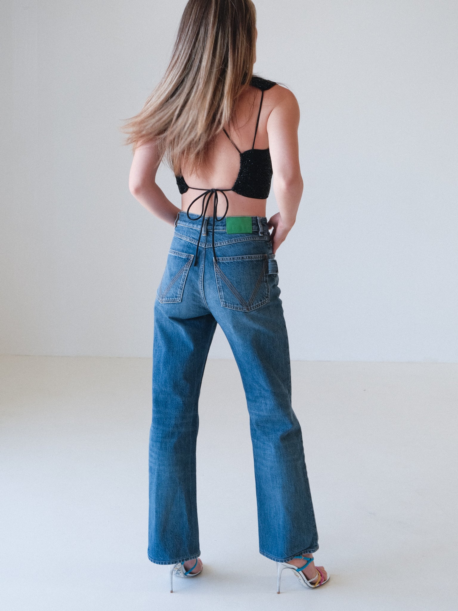 High Rise Straight Denim Jeans, Size 38 | AU 6