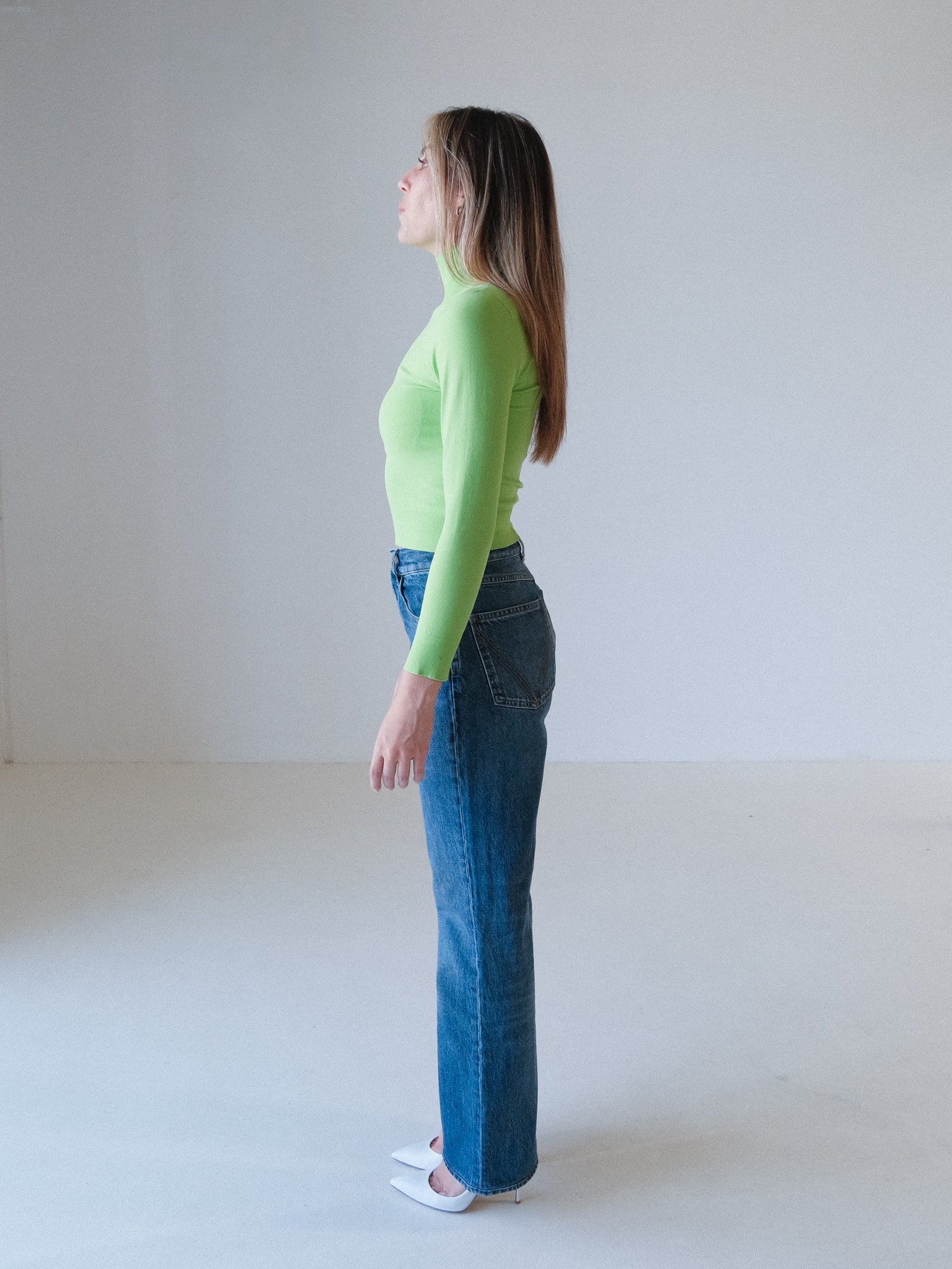 Micro Knit Long Sleeve Sweater Top, Size XS