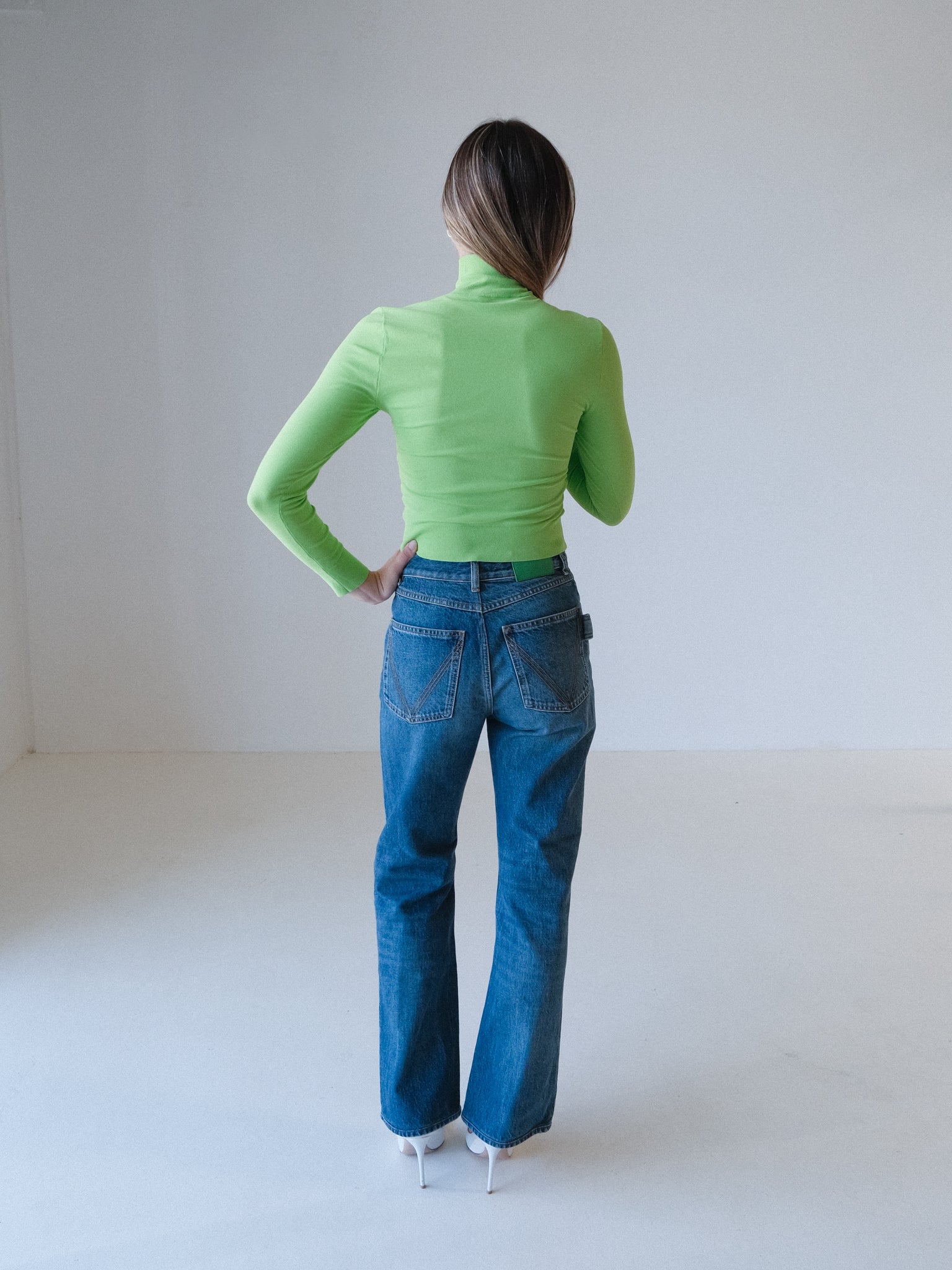 Micro Knit Long Sleeve Sweater Top, Size XS