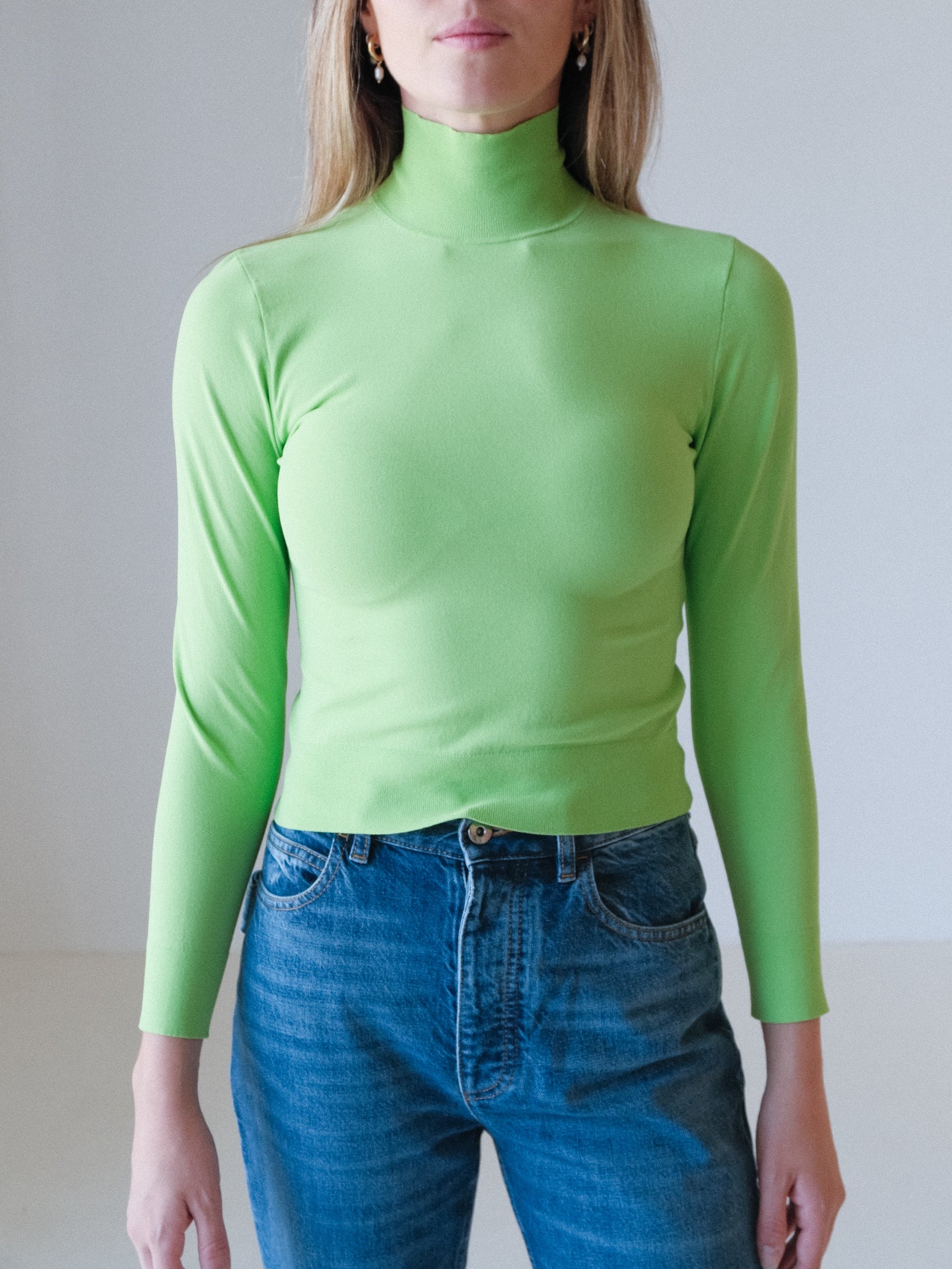Micro Knit Long Sleeve Sweater Top, Size XS
