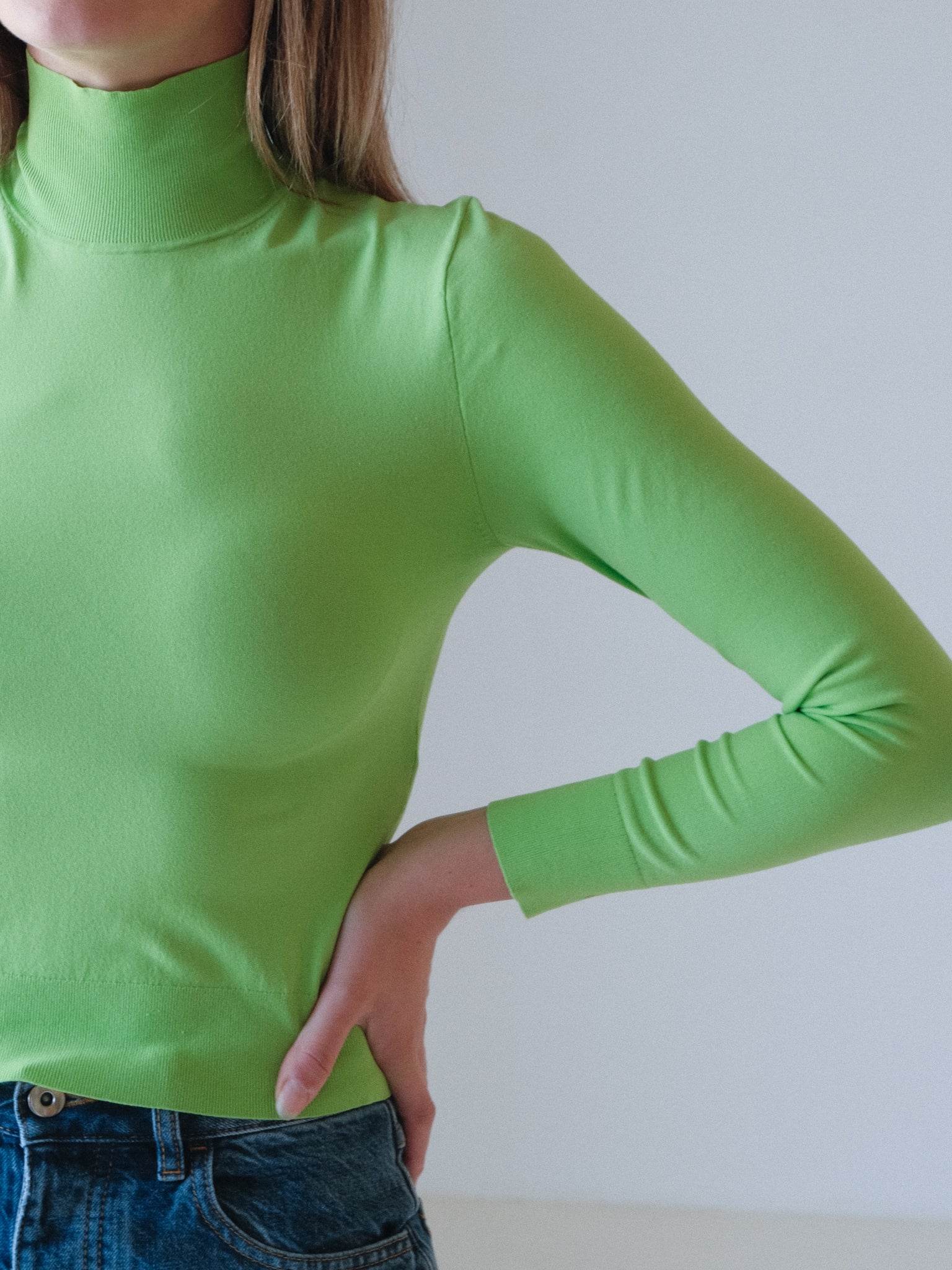 Micro Knit Long Sleeve Sweater Top, Size XS