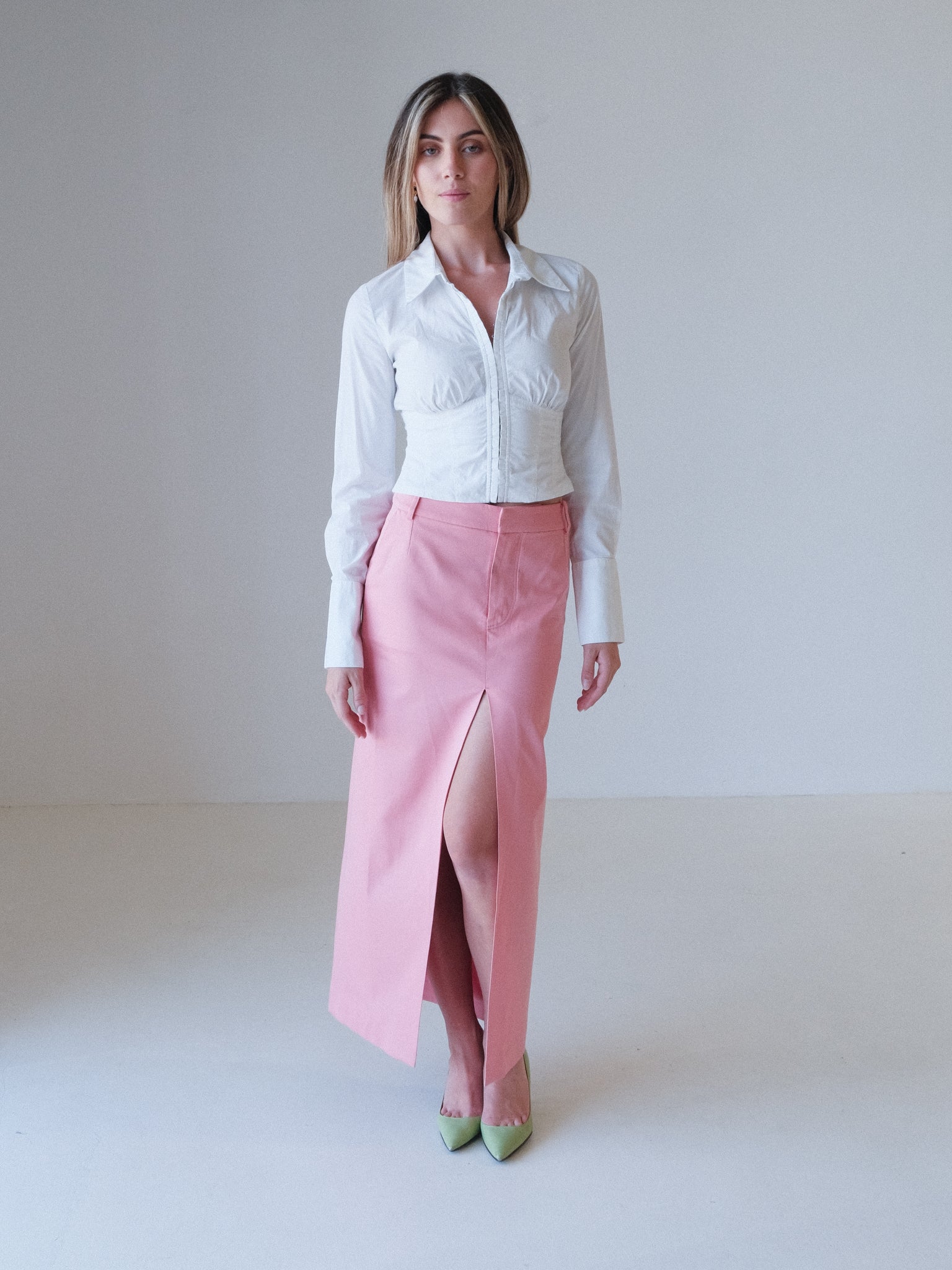 'Giacomo' Front Split Midi Skirt, Size 0 | AU 6
