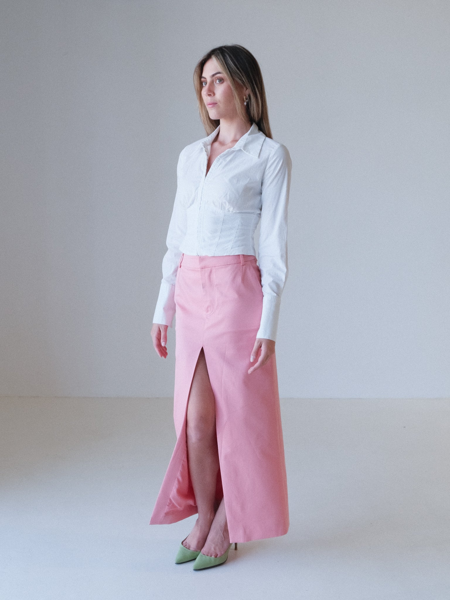 'Giacomo' Front Split Midi Skirt, Size 0 | AU 6