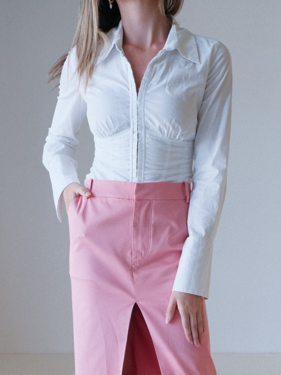 'Faith' Corset Style Cropped Shirt, Size 0 | AU 6