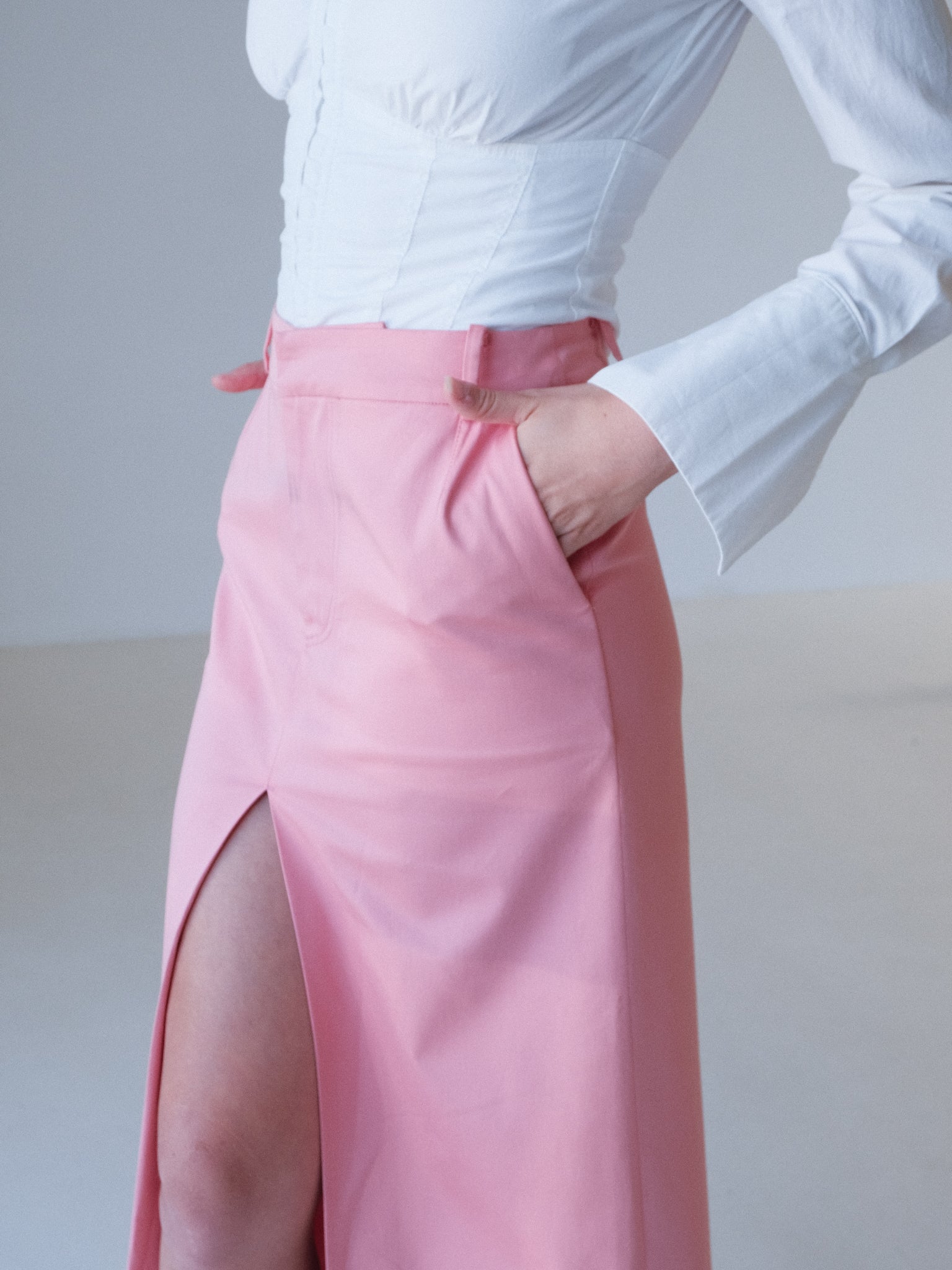 'Giacomo' Front Split Midi Skirt, Size 0 | AU 6