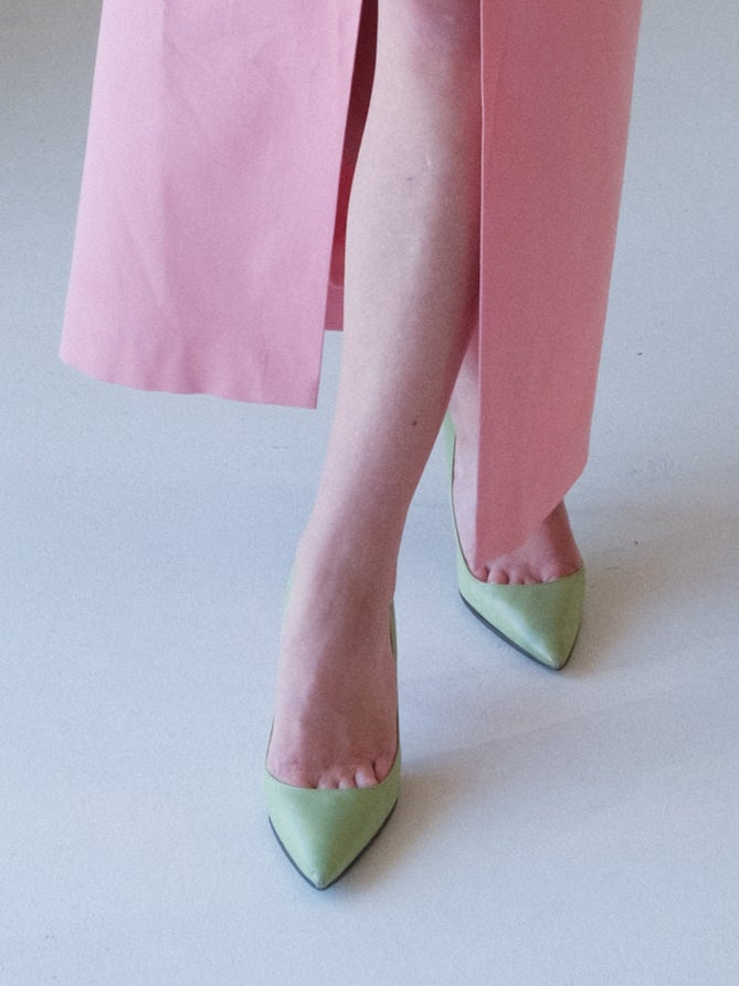 'Capretto' Pointed Toe Leather Pumps, Size 38