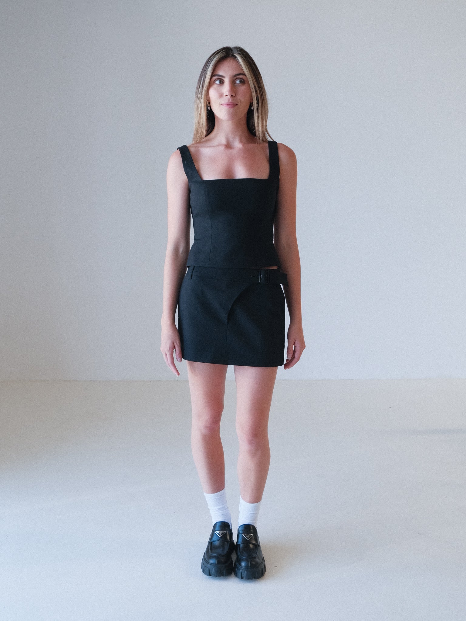 'Leonardo' Belted Mini Skirt, Size 0 | AU 6