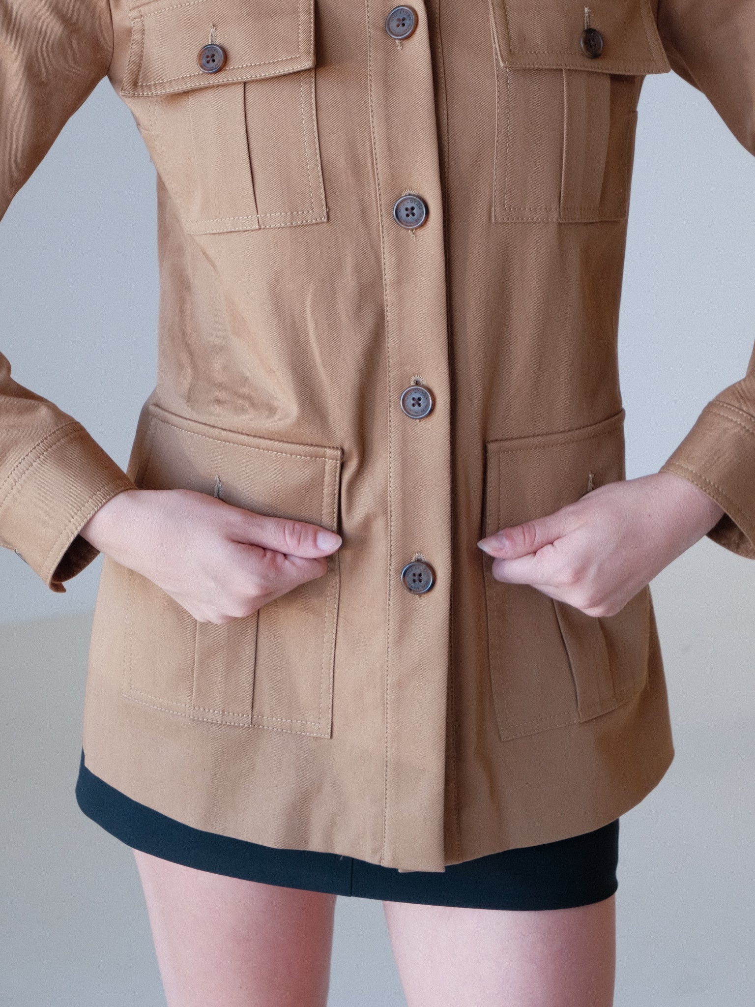 'Chase' Cotton-blend Twill Utility Jacket, Size XS