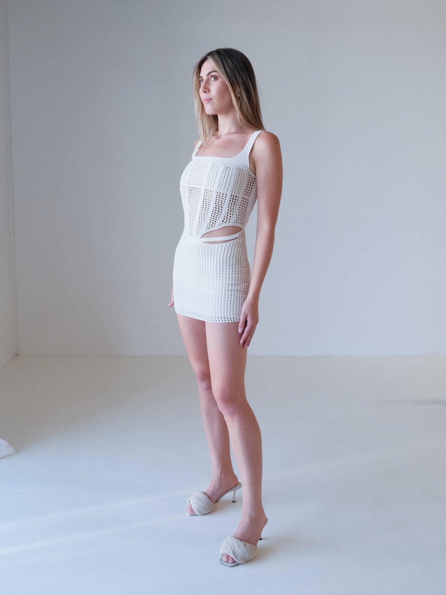 'Suspend' Crochet Corset Mini Dress, Size S