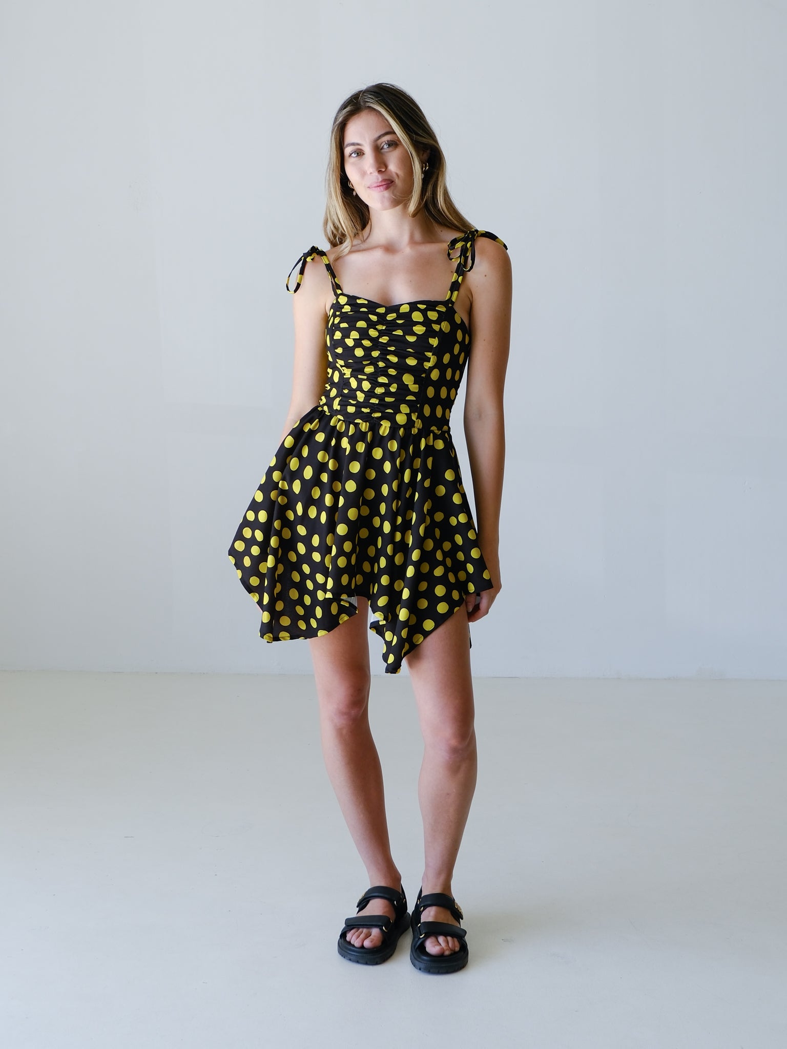Polka Dot Mini Dress, Size AU 10