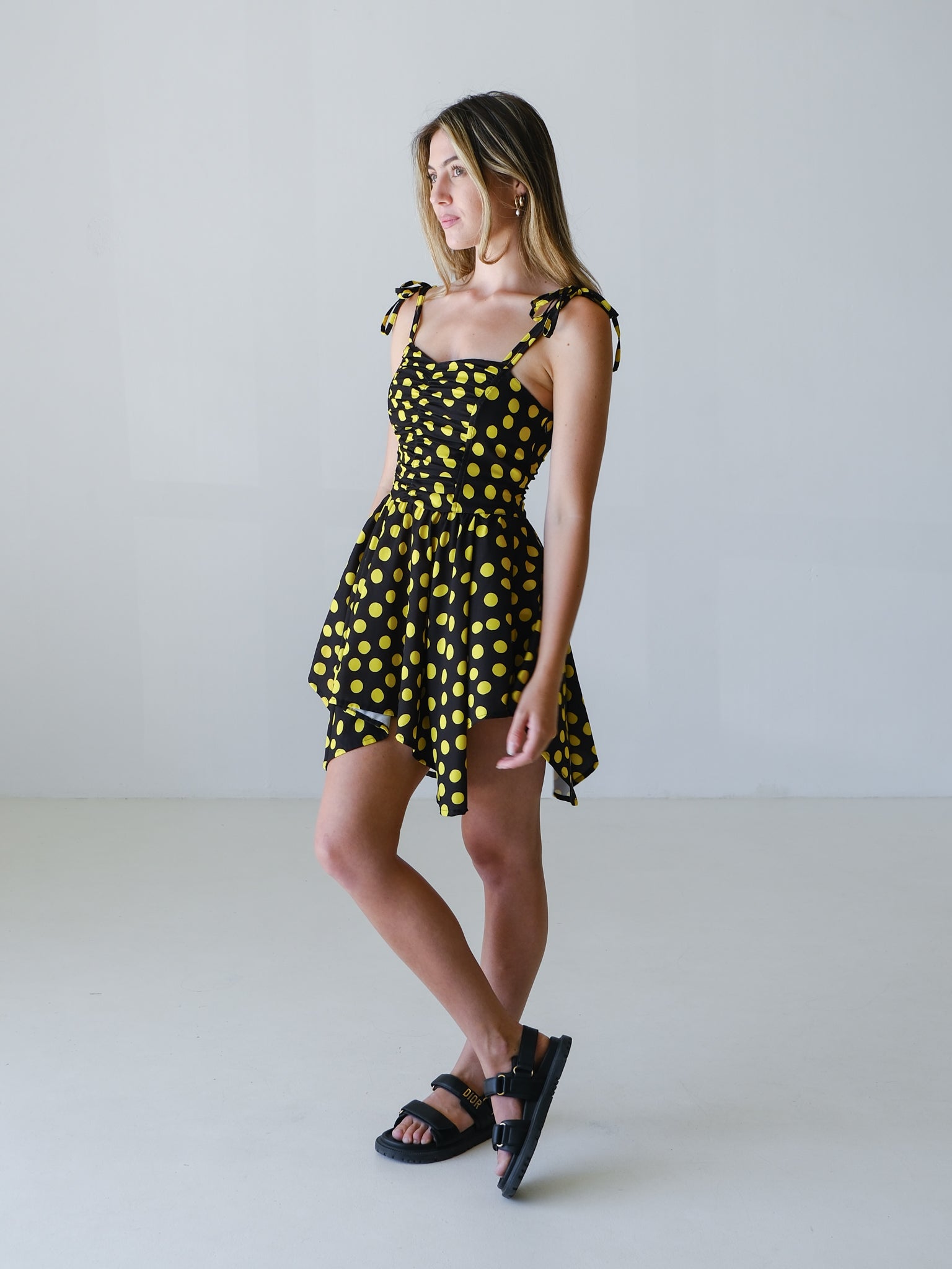Polka Dot Mini Dress, Size AU 10