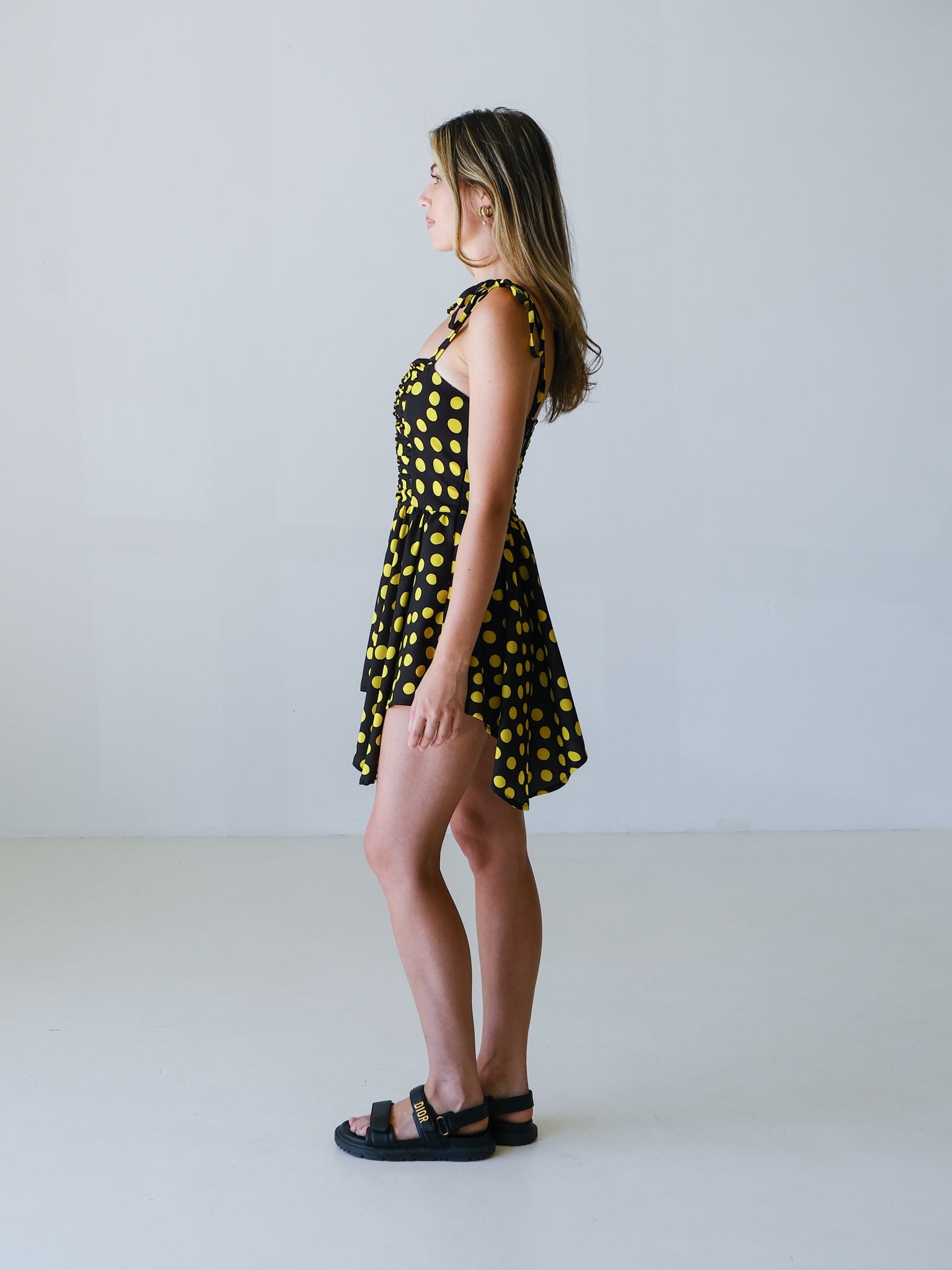 Polka Dot Mini Dress, Size AU 10