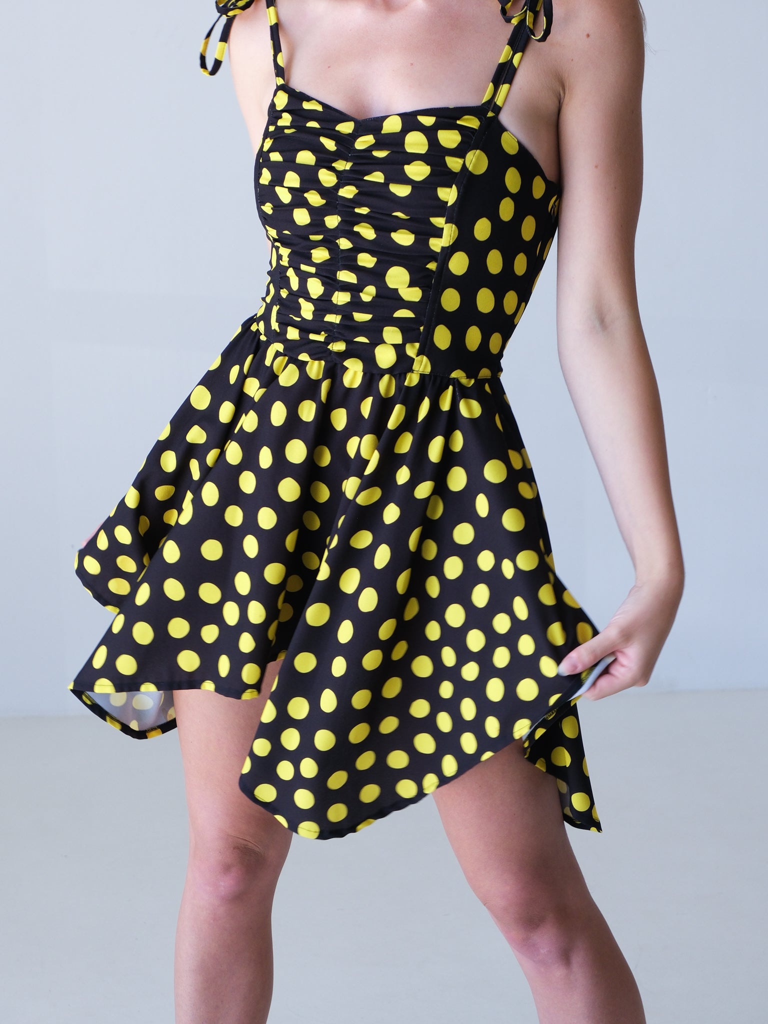 Polka Dot Mini Dress, Size AU 10
