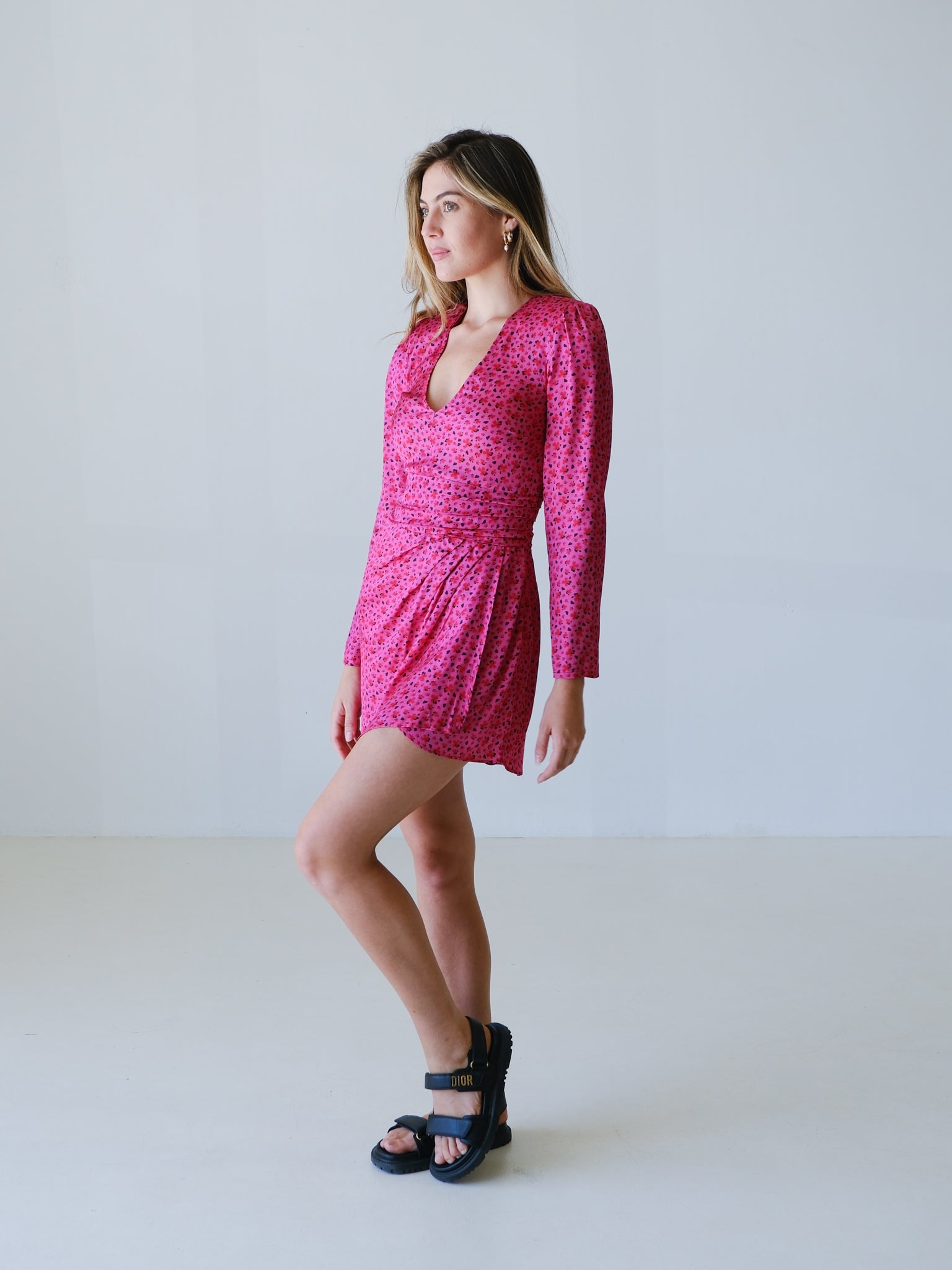 'Gabi' Padded Shoulder Mini Dress, Size FR 36 | AU 8