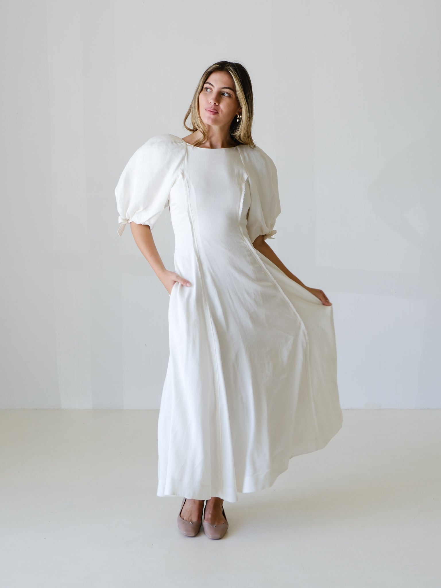 'Overture' Laced Ballet Midi Dress, Size AU 6