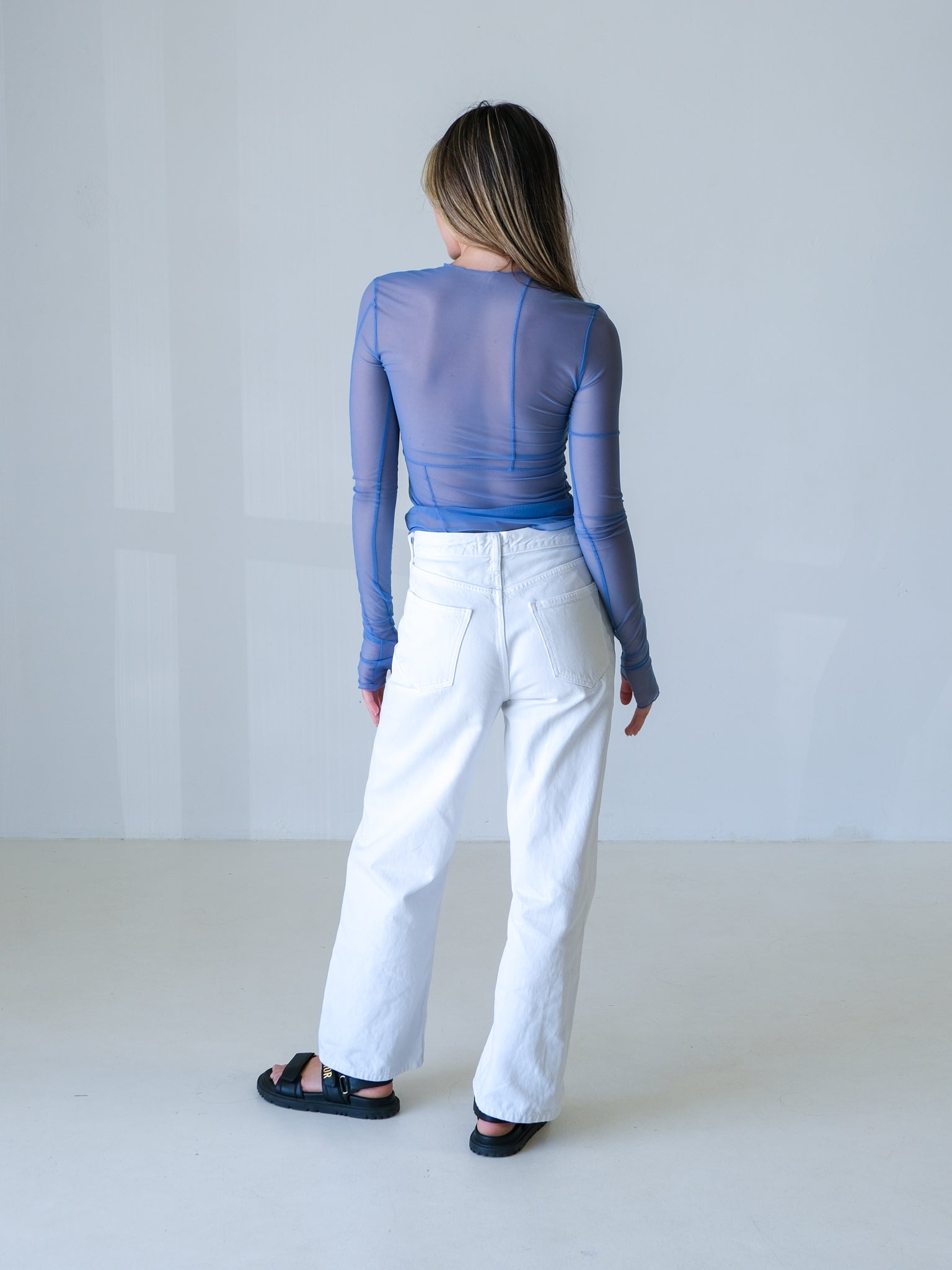 'Jacques' Panelled Mesh Top, Size 0 | AU 6