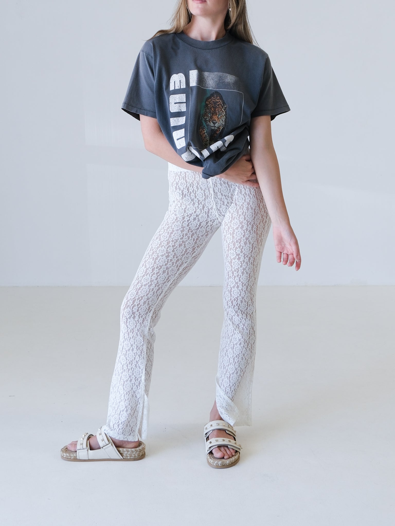 Low Rise Lace Legging, Size S