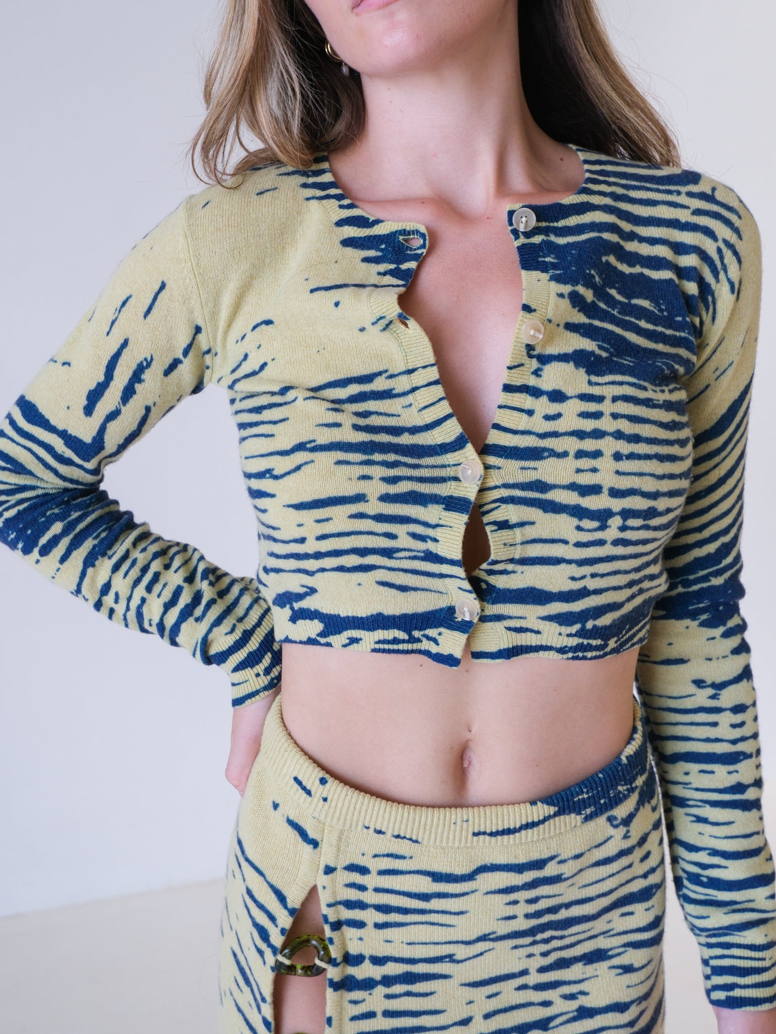 'Mirage' Cropped Knit Cardigan, Size S