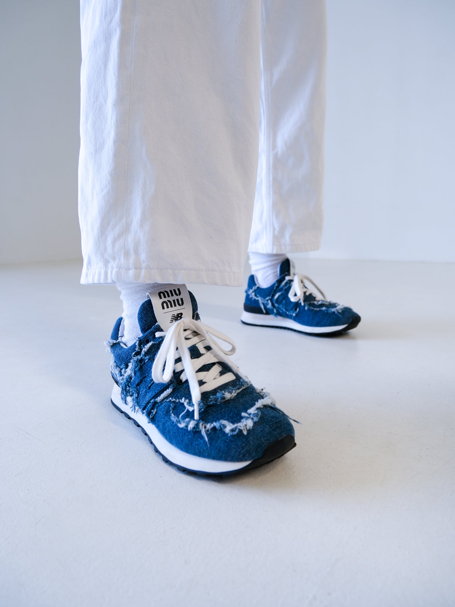 '574' Denim Sneakers, Size 38