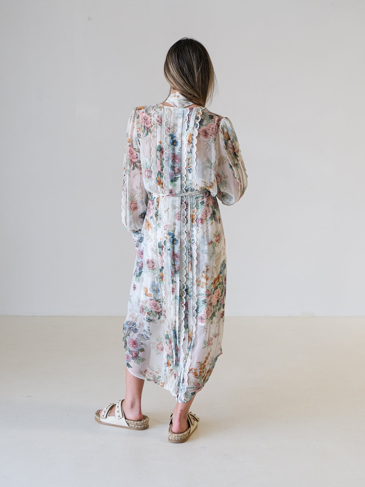 'Wavelength' Silk Floral Midi Dress, Size 3 | AU 14