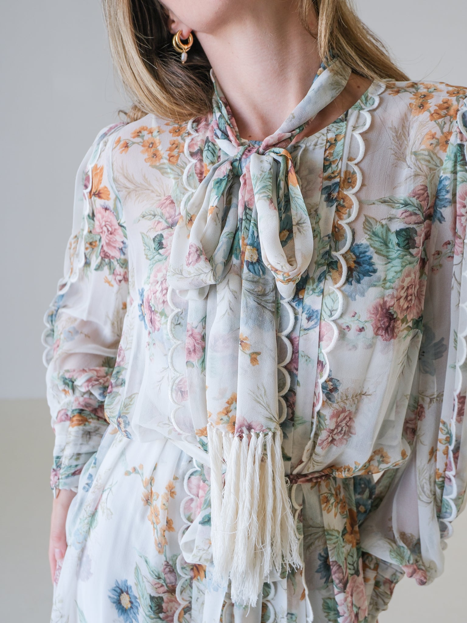 'Wavelength' Silk Floral Midi Dress, Size 3 | AU 14
