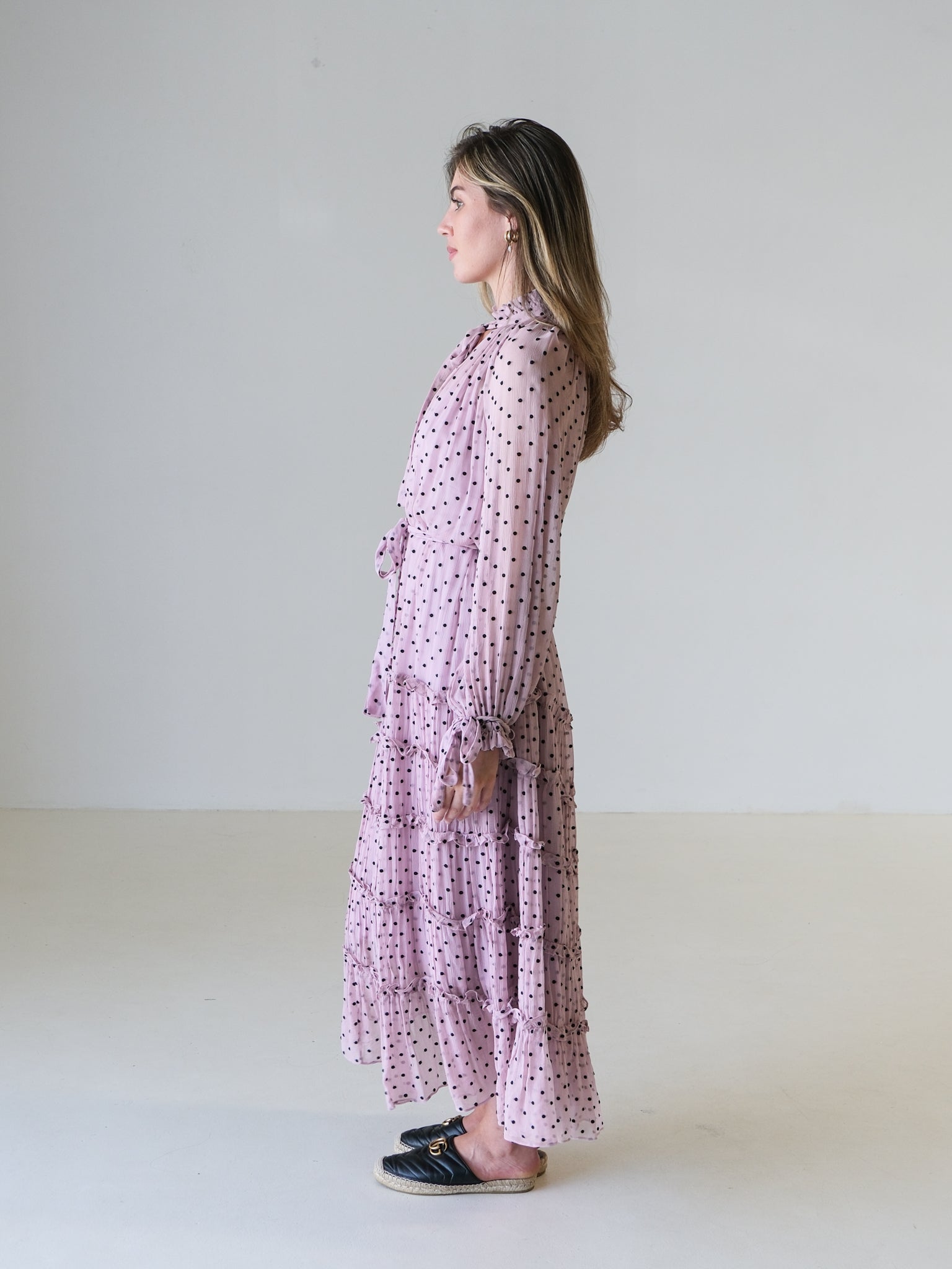'Ninety-Six' Silk Tie-Neck Dress, Size 3 | AU 14