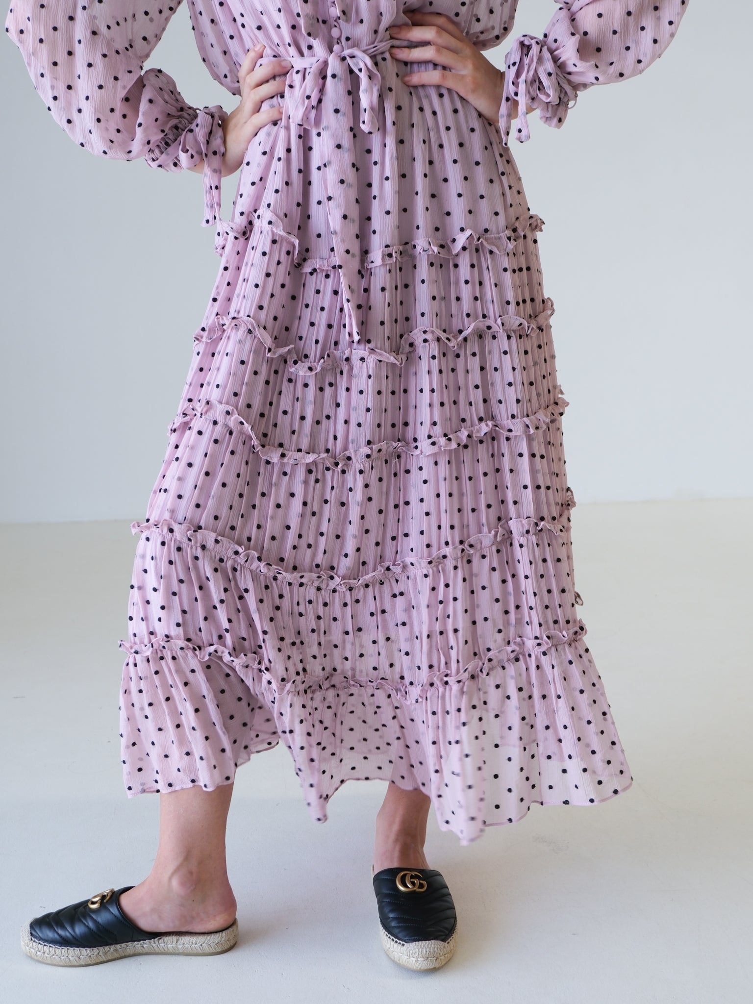 'Ninety-Six' Silk Tie-Neck Dress, Size 3 | AU 14
