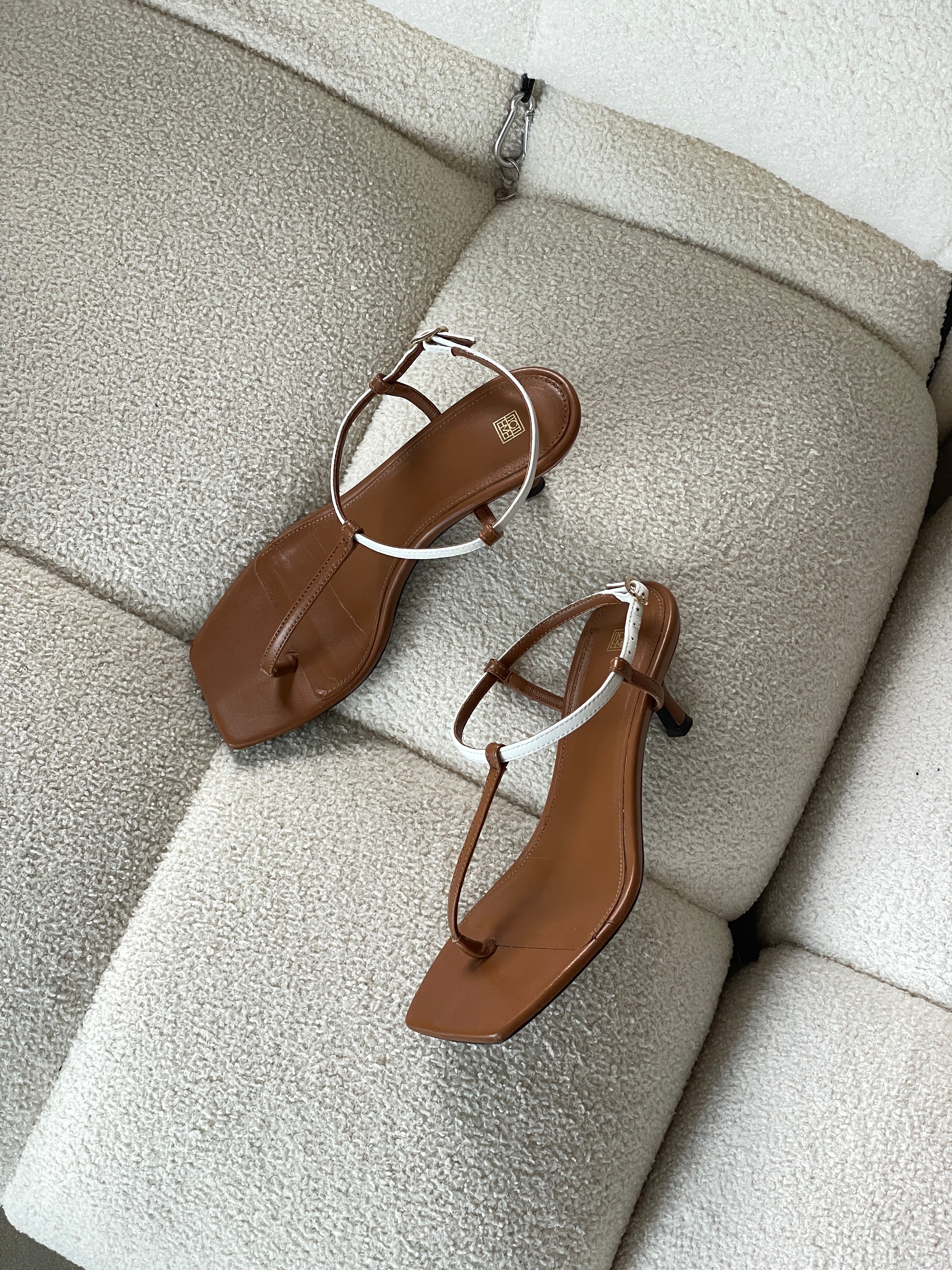 'The Bicolor' Leather Slingback Sandals, Size 36