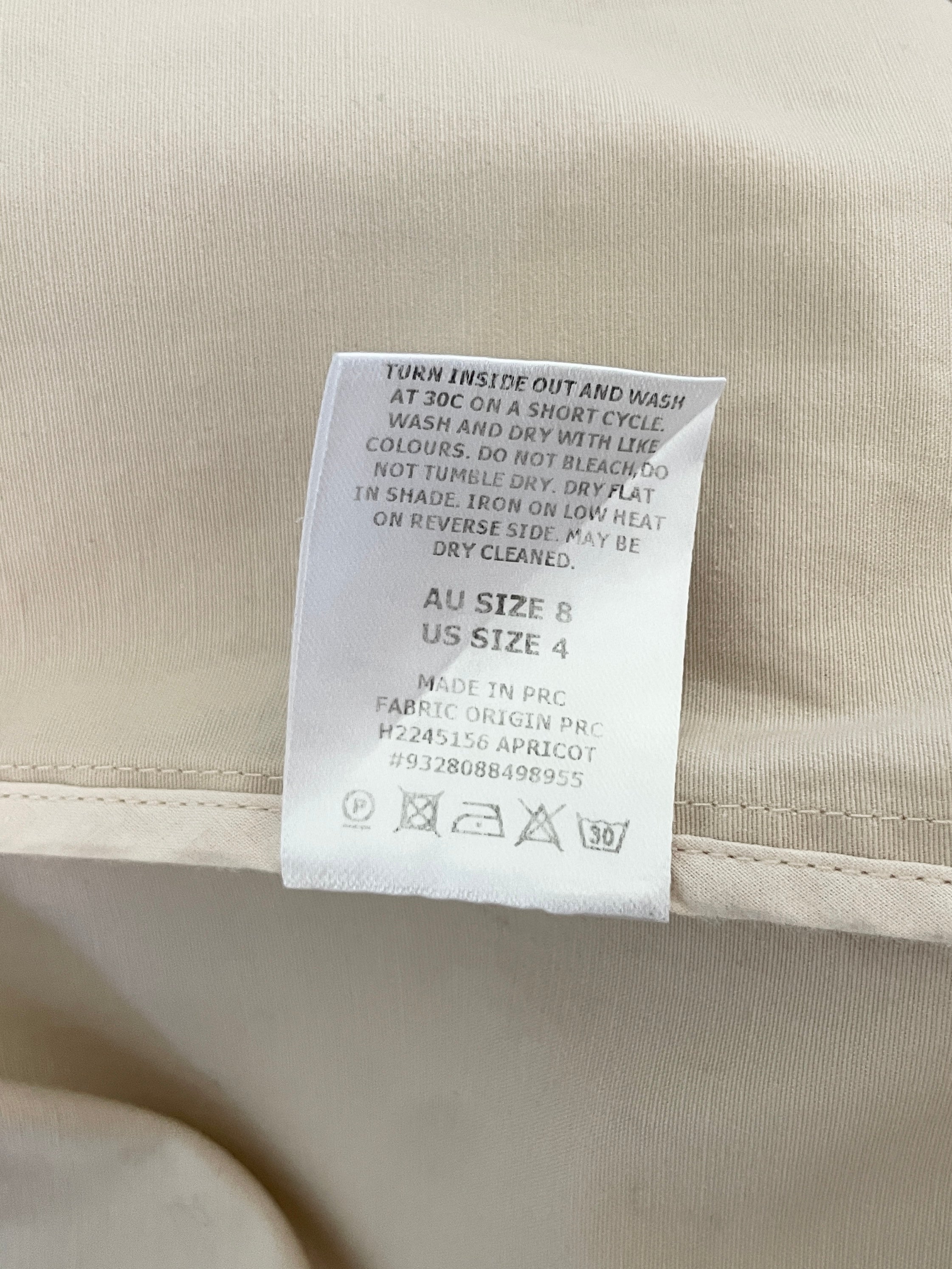Cotton Belted Midi Dress, Size AU 8