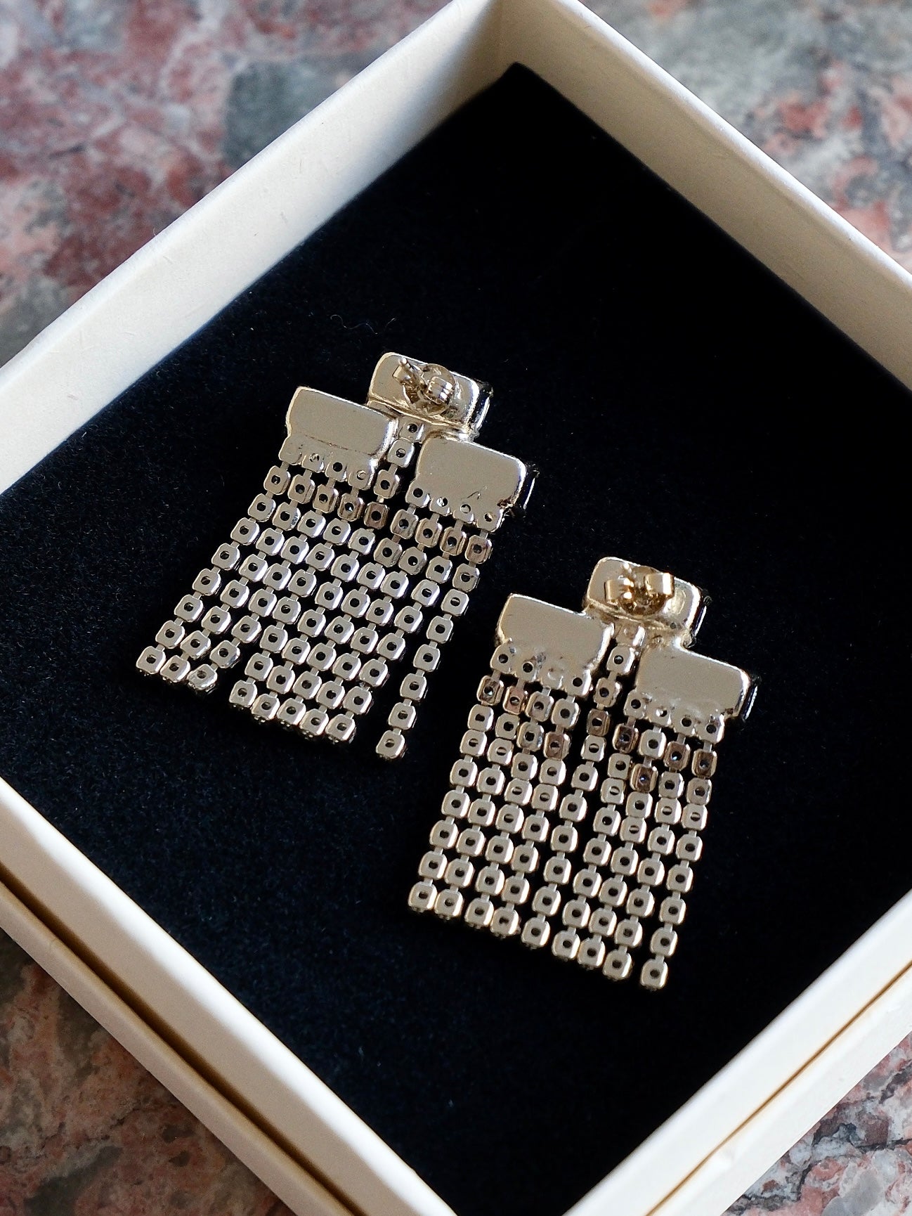 Baguette Crystal Fringe Earrings