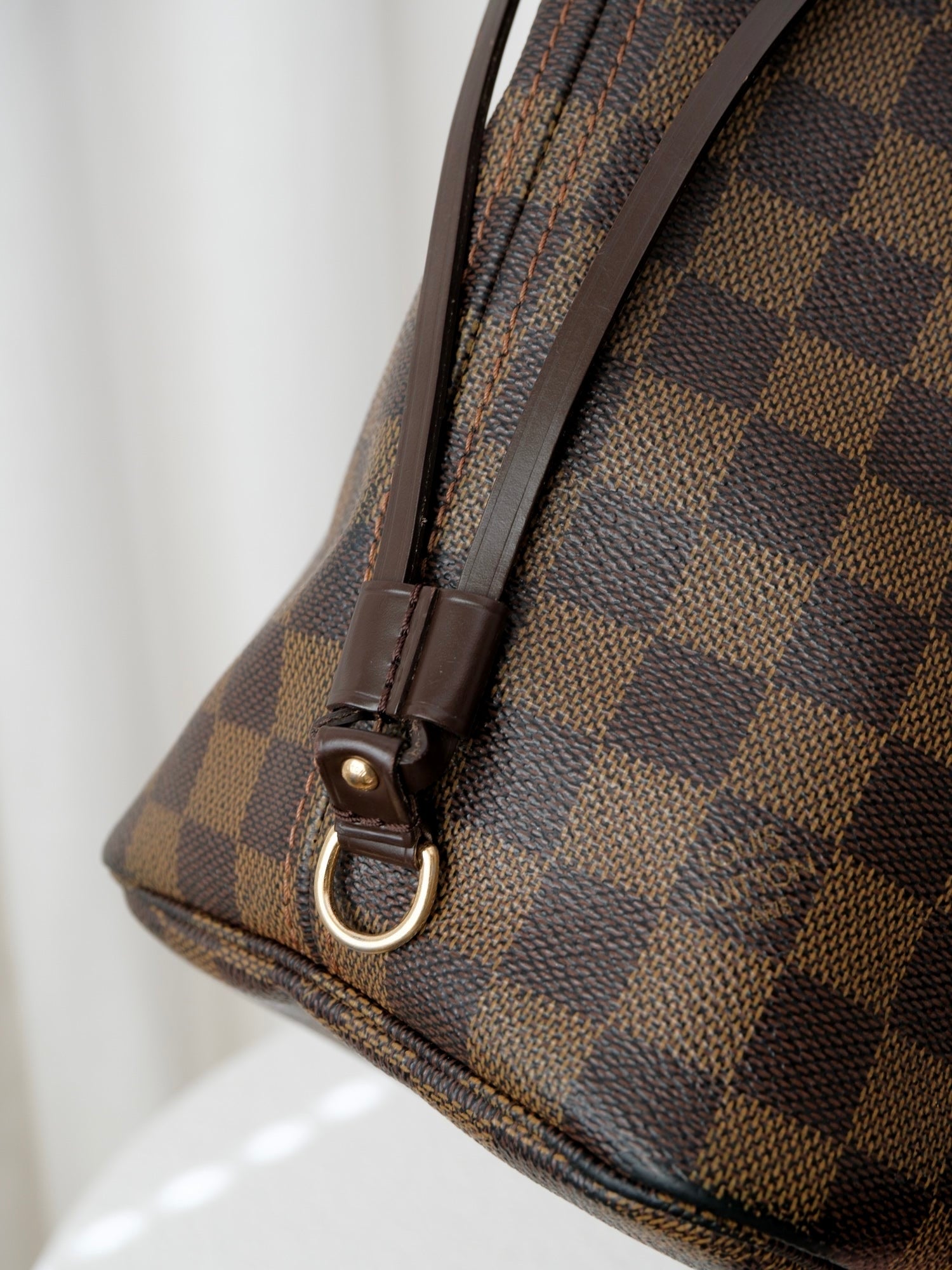 'Neverfull' MM Damier Ebene Canvas Tote Bag