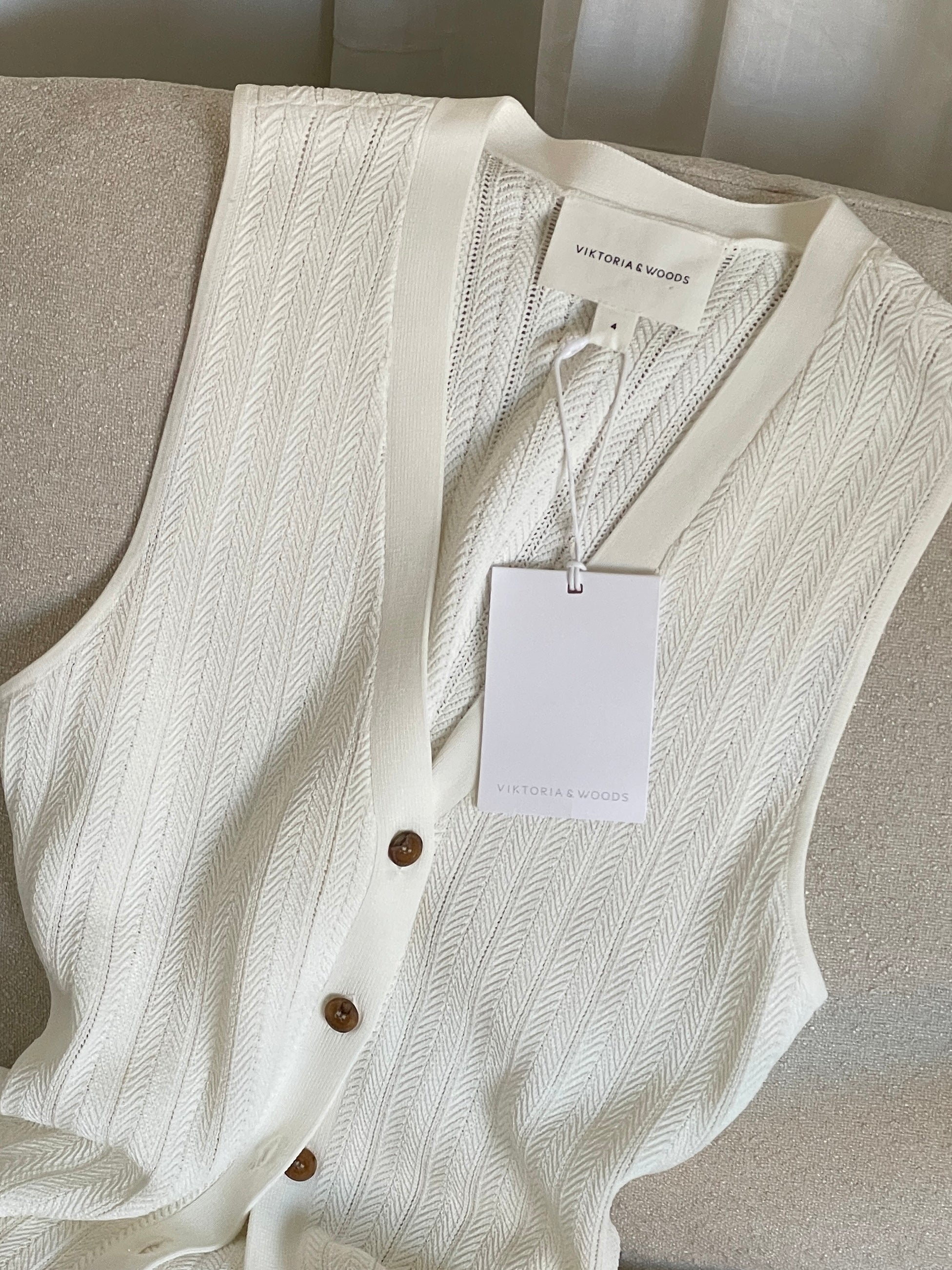 'Plaza' Sleeveless Knit Top, Size 4 | AU 14
