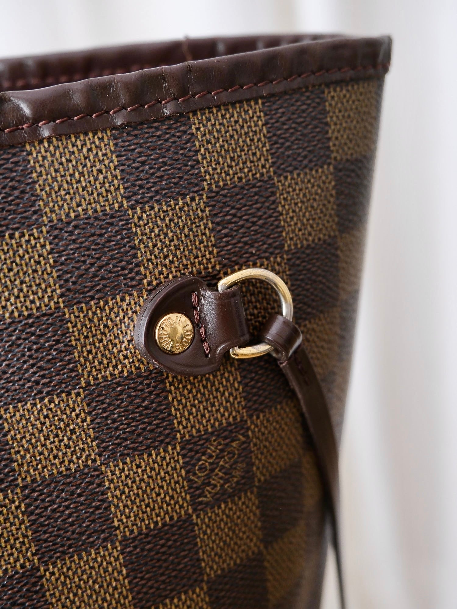 'Neverfull' MM Damier Ebene Canvas Tote Bag