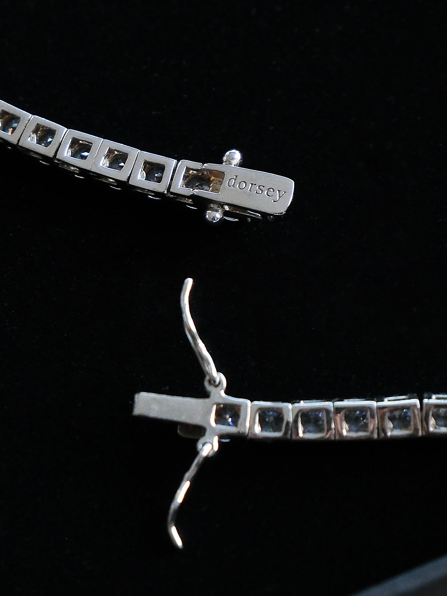 'Kate' Round Cut 3.75mm Lab White Sapphire Riviére Tennis Necklace