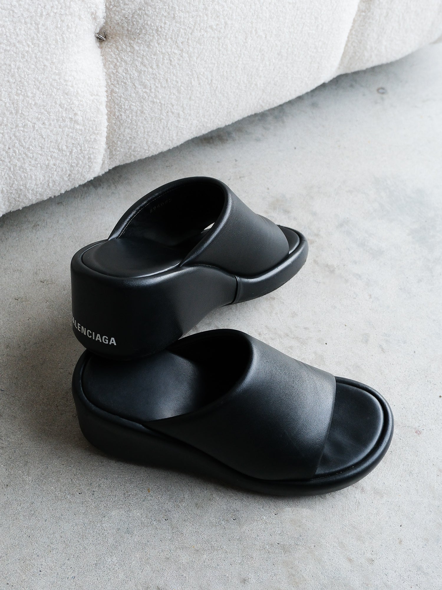 'Rise' Platform Leather Logo Sandals, Size 38