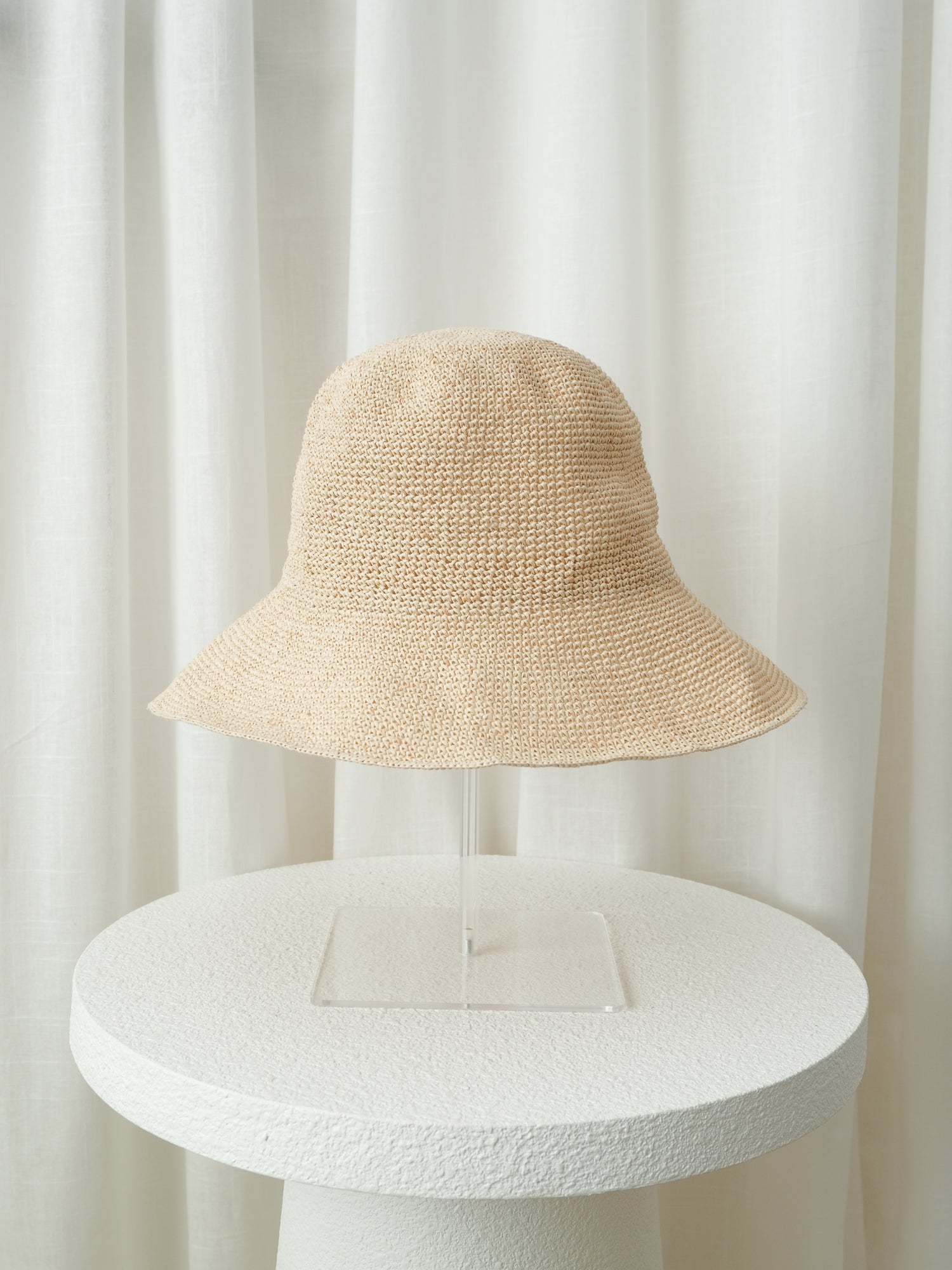 Paper Straw Bucket Hat, Size O/S