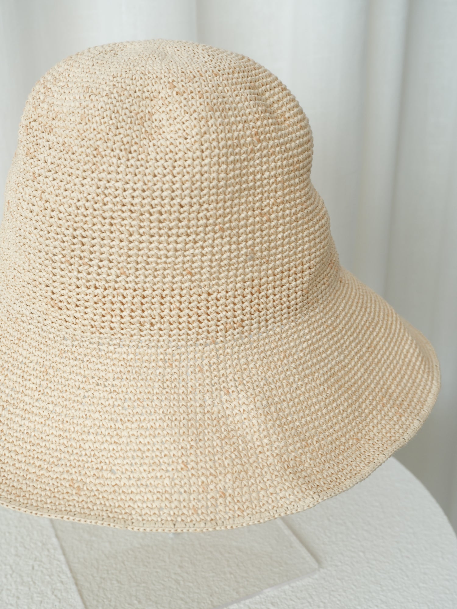 Paper Straw Bucket Hat, Size O/S