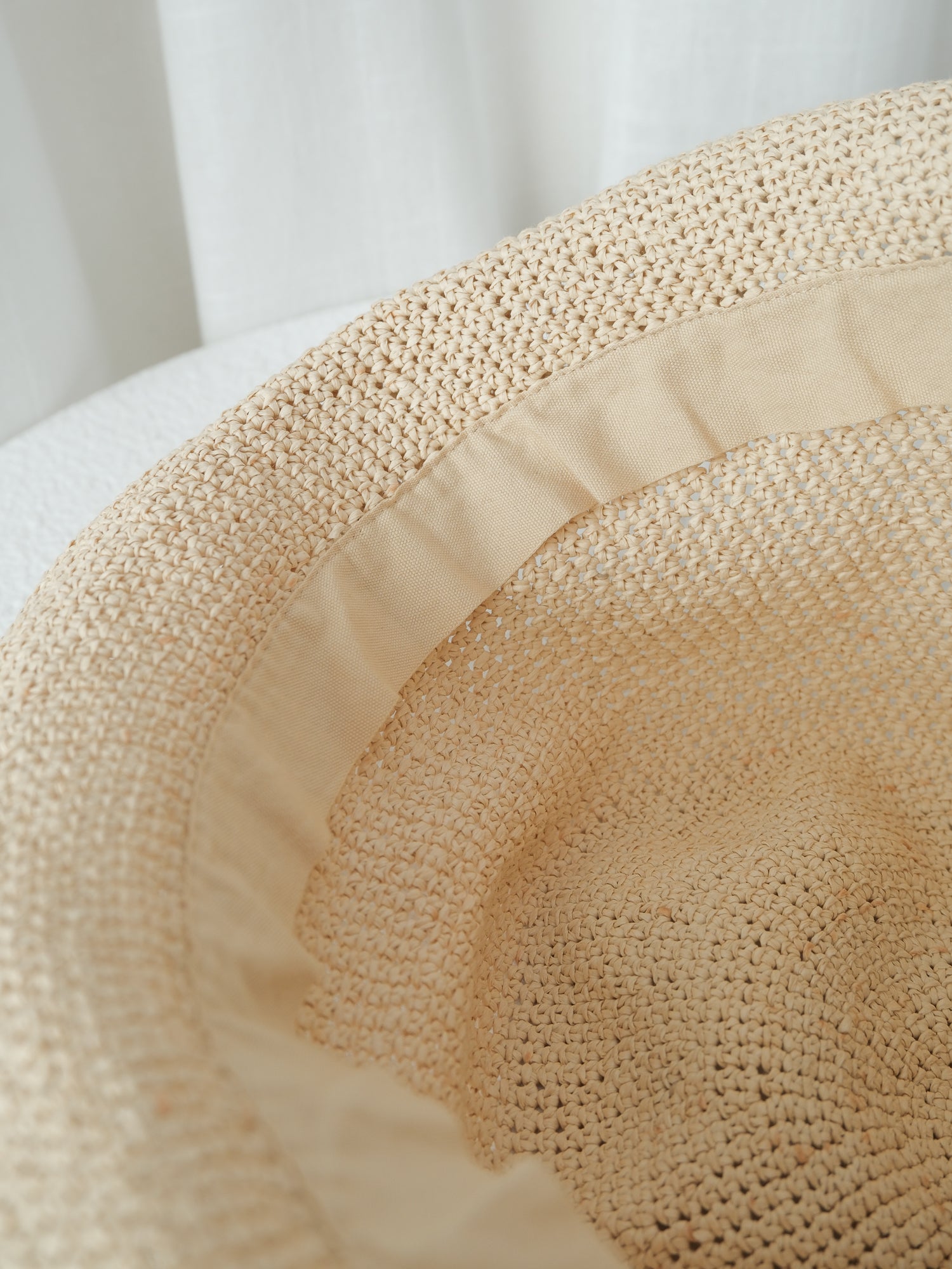Paper Straw Bucket Hat, Size O/S