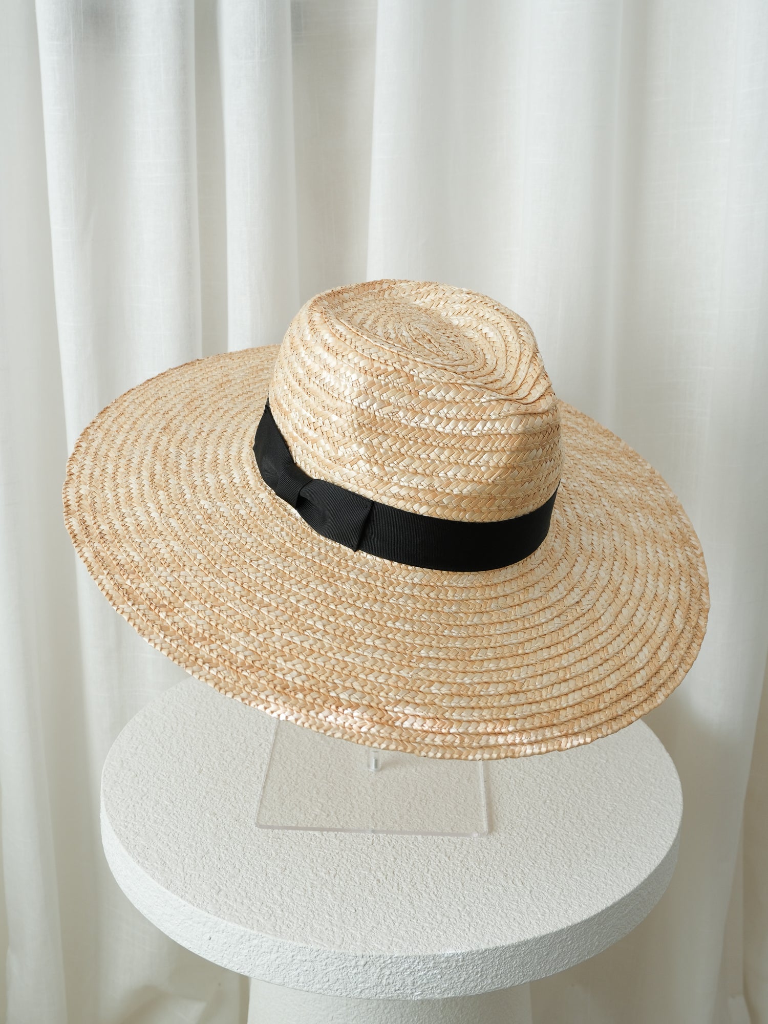 'The Spencer' Wide Brimmed Straw Fedora Hat, Size S | 55cm