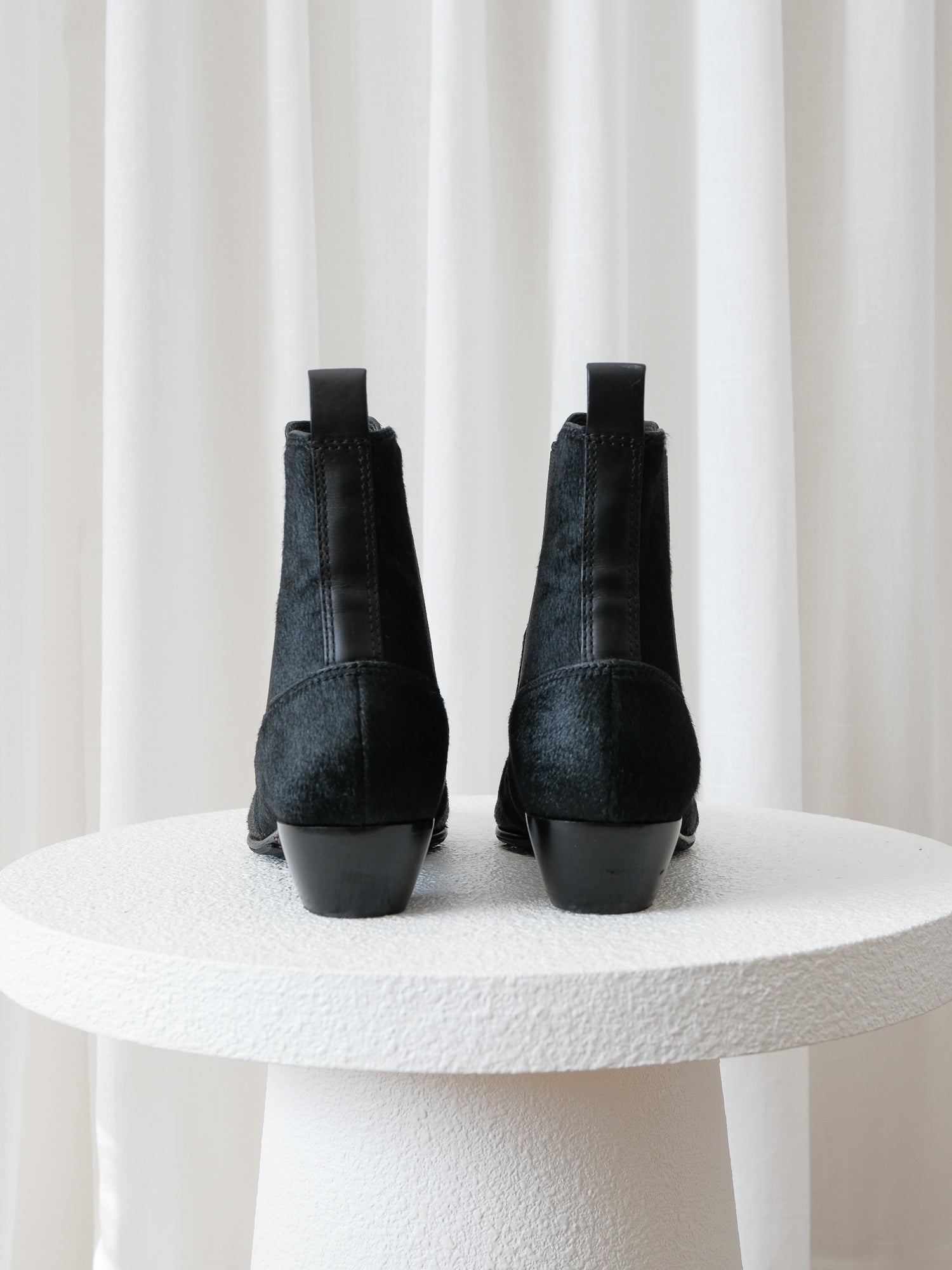 Ponyhair Chelsea Boots, Size 37