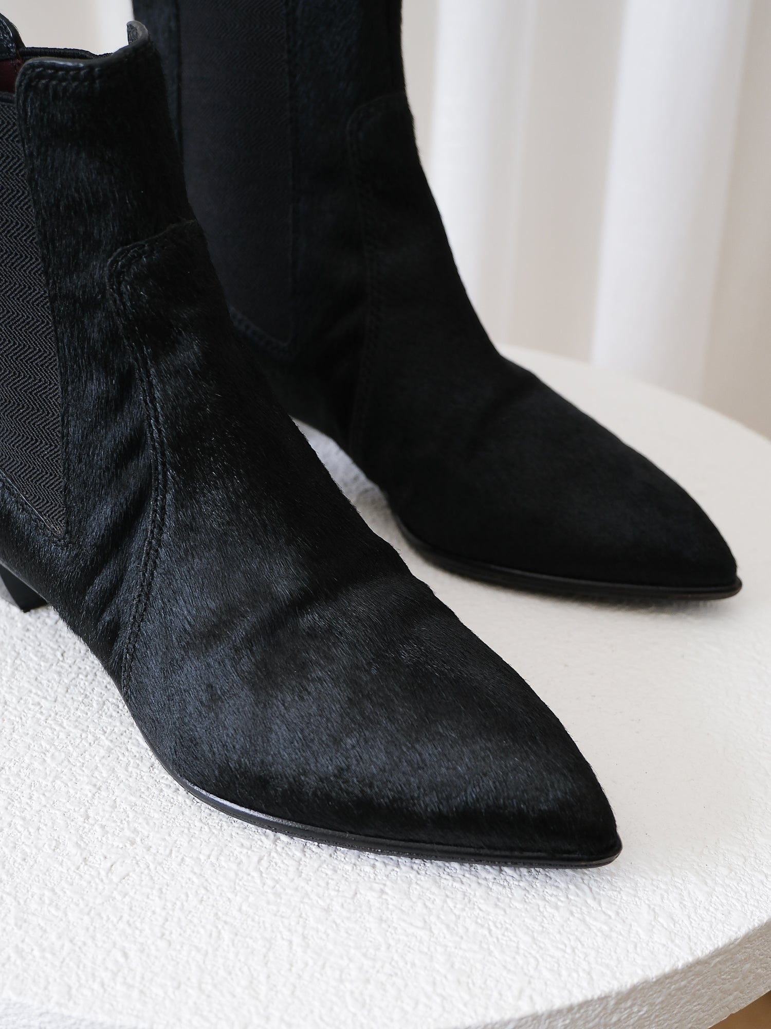 Ponyhair Chelsea Boots, Size 37