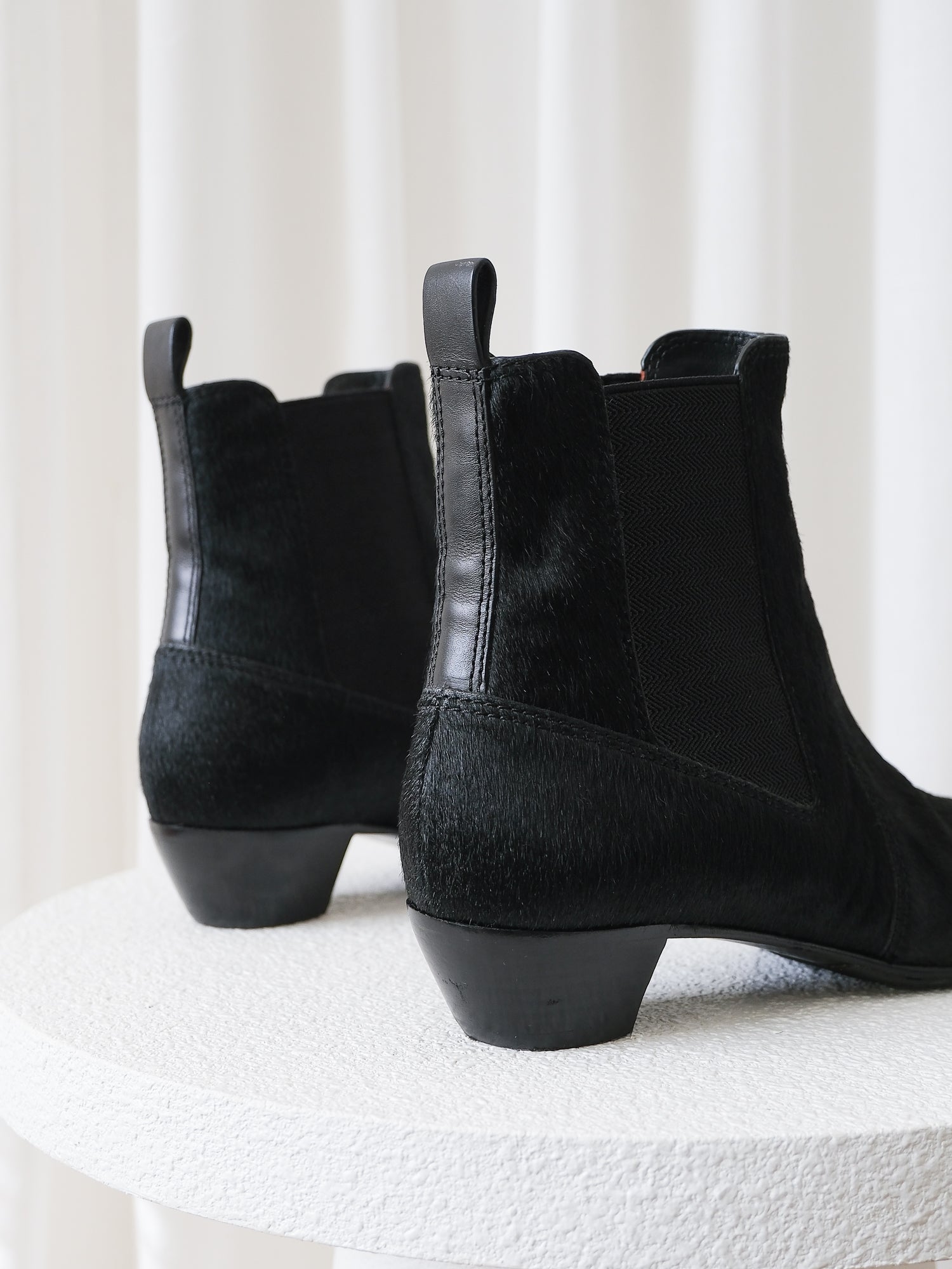 Ponyhair Chelsea Boots, Size 37