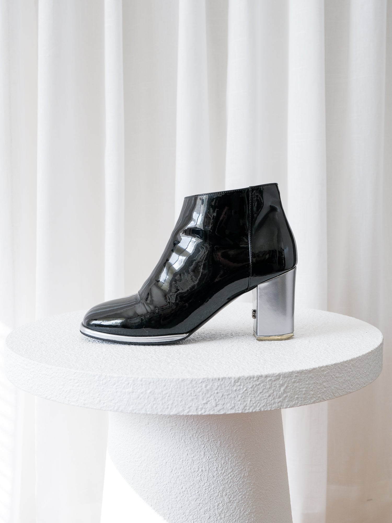 AW14 Patent Leather Heeled Ankle Boots, Size 36C
