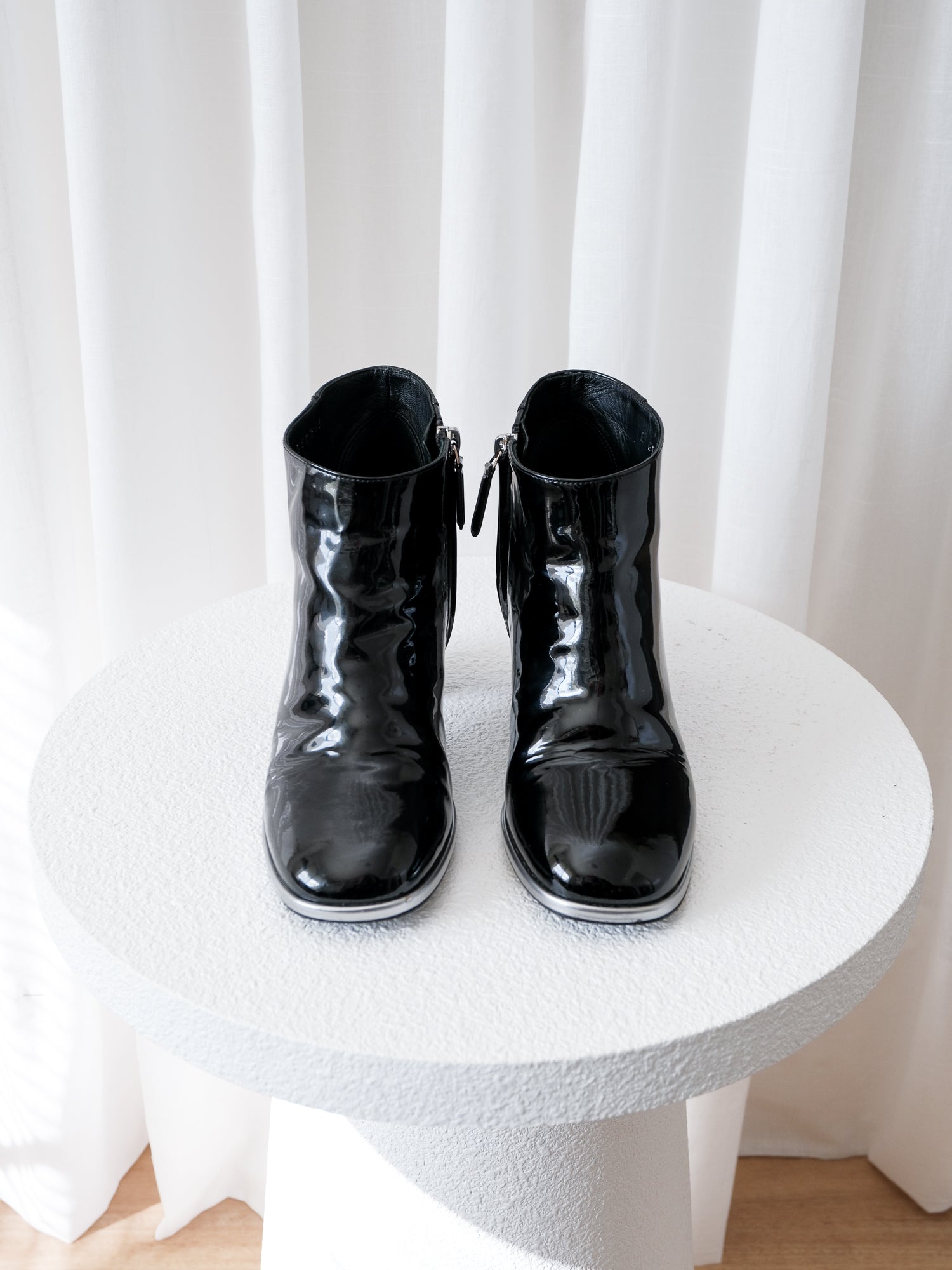 AW14 Patent Leather Heeled Ankle Boots, Size 36C